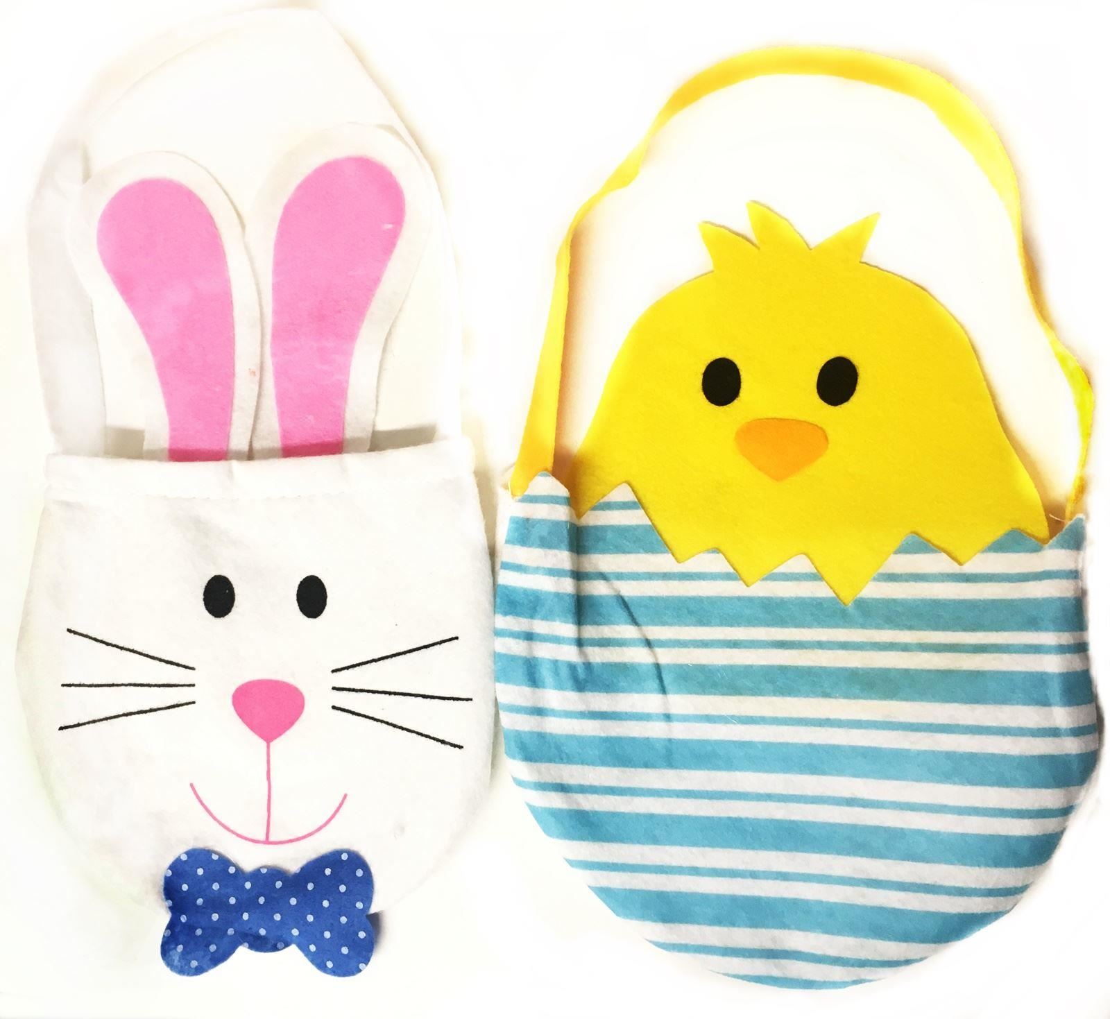 Easter Felt Treat Bags Yellow Chick Egg Hunt Gift Treat Bag