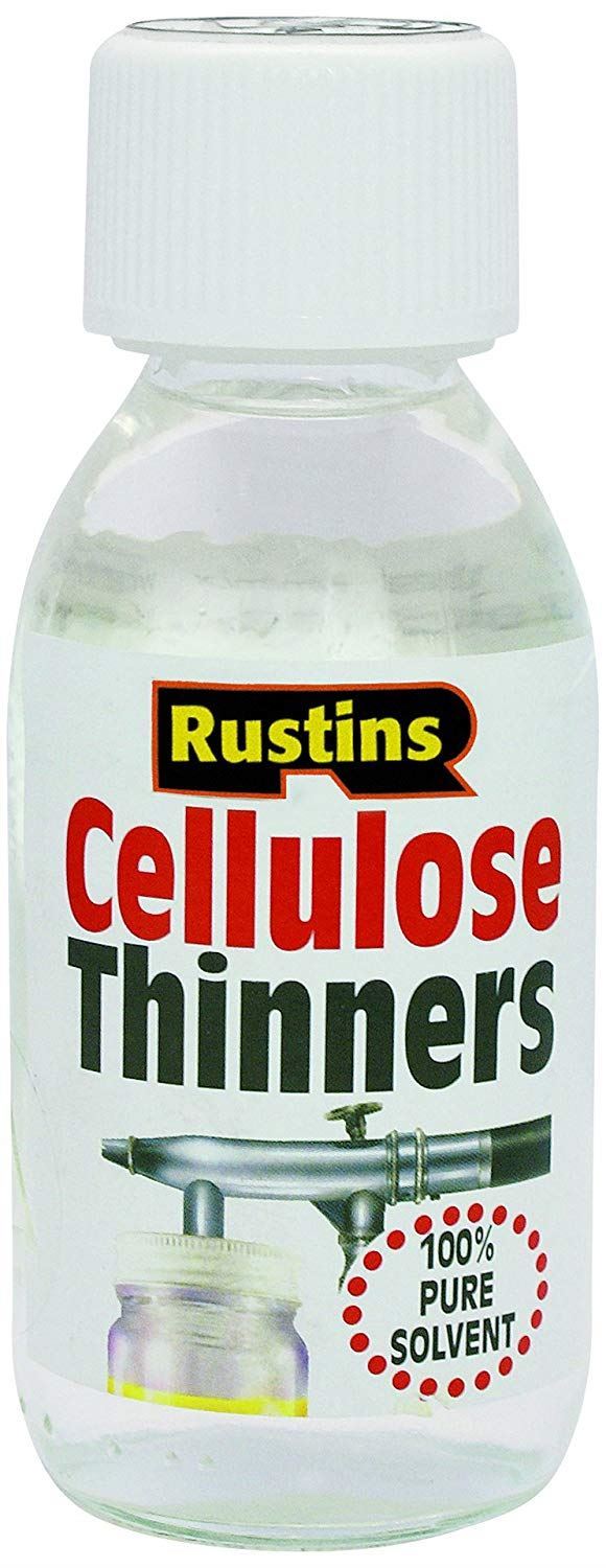 2 Rustins Cellulose Paint Thinner 125ml Cleaning Spray Gun Brushes