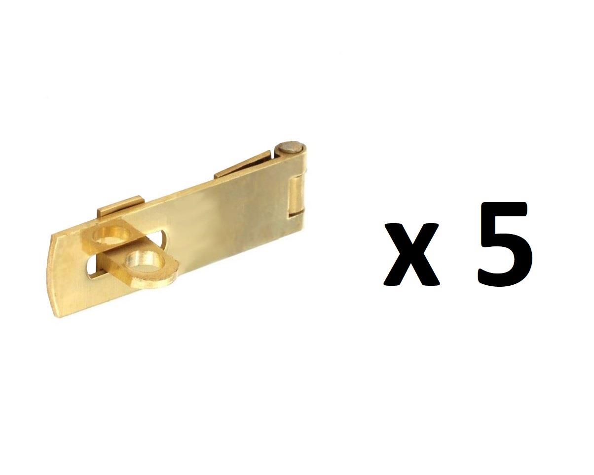 Securit Brass Safety Hasp and Staple 50mm S1462 Securing Shed Various