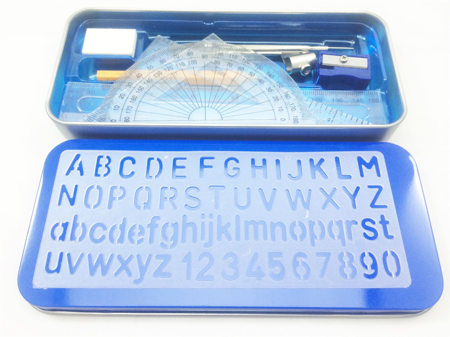 10PCS COMPACT MATHS GEOMETRY SET WITH COMPASS RULER PROTRACTOR SQUARE SHARPENER