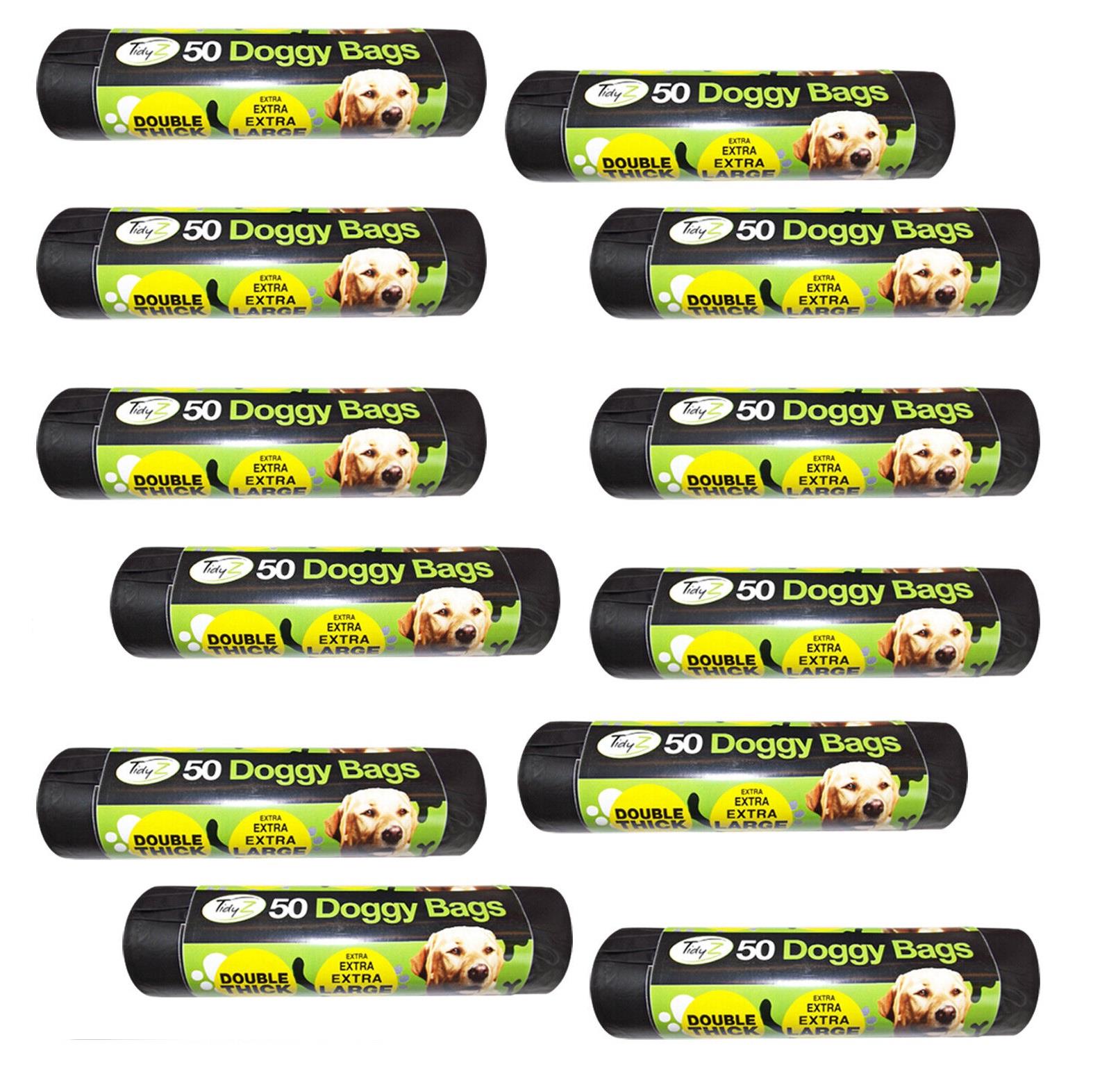 Dog Poo Bags 32cm x 38cm Large Double Thick Dog Poop Tie Handles Doggy Bags UK - Picture 18 of 23