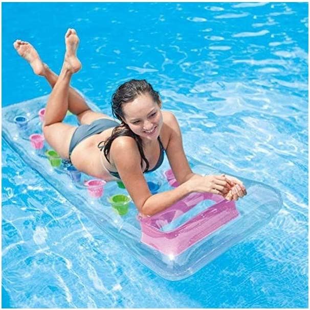 Intex Transparent Mattress with Pockets Pool Lounge Float Air Bed Mat Sun Summer