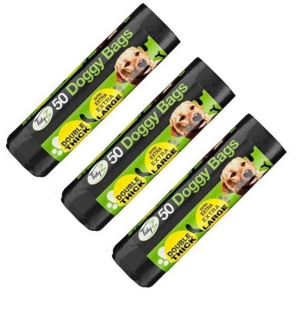 Dog Poo Bags 32cm x 38cm Large Double Thick Dog Poop Tie Handles Doggy Bags UK - Picture 9 of 23