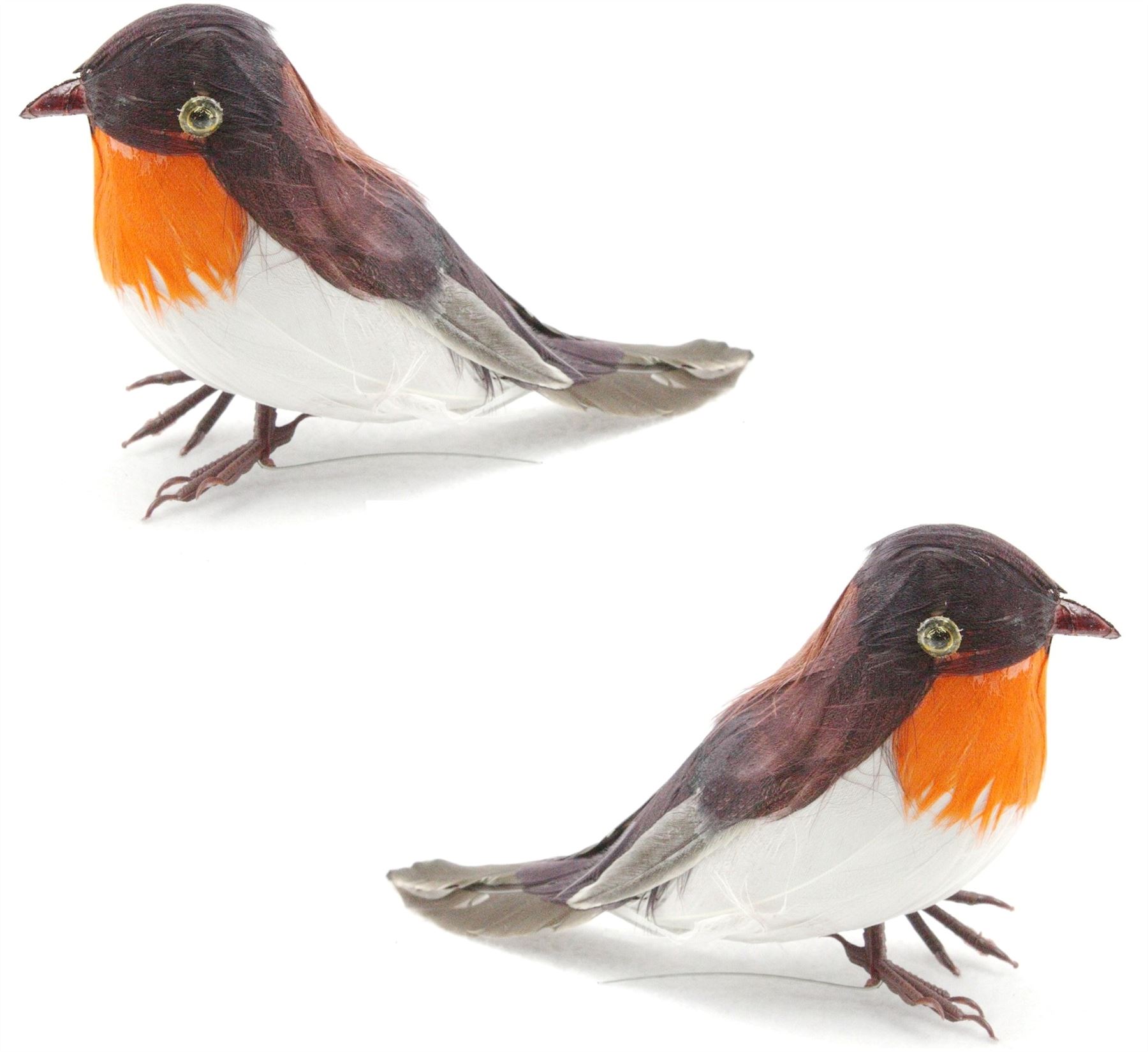 Artificial Xmas Feather Birds Robin Tree Decorations Advent Craft Gift