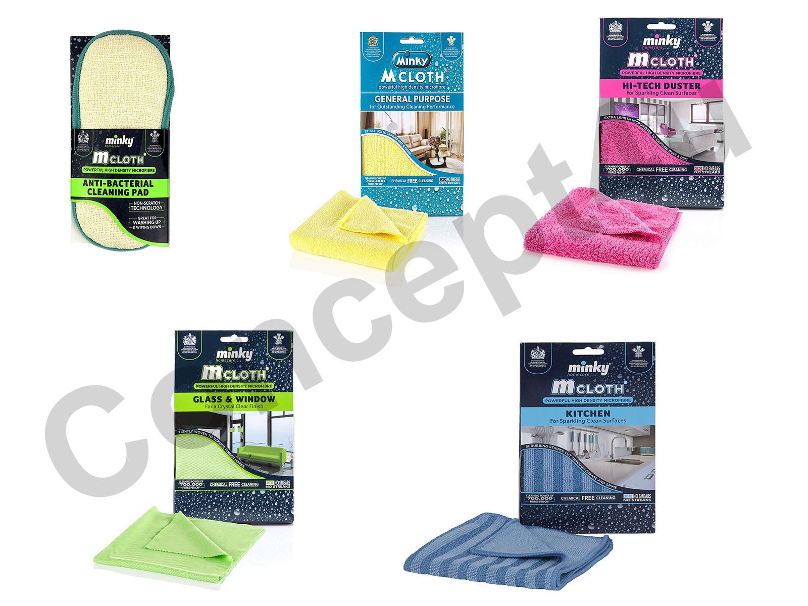 Minky MCloth Kitchen Glass Window HiTech Duster & Antibacterial Pad