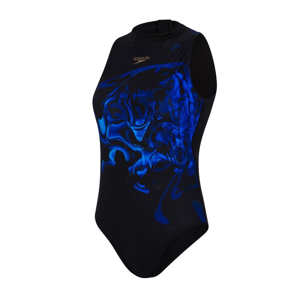 Black//Blue ColourHaze Placement Digital Hydrasuit Speedo Womens/' Swimsuit