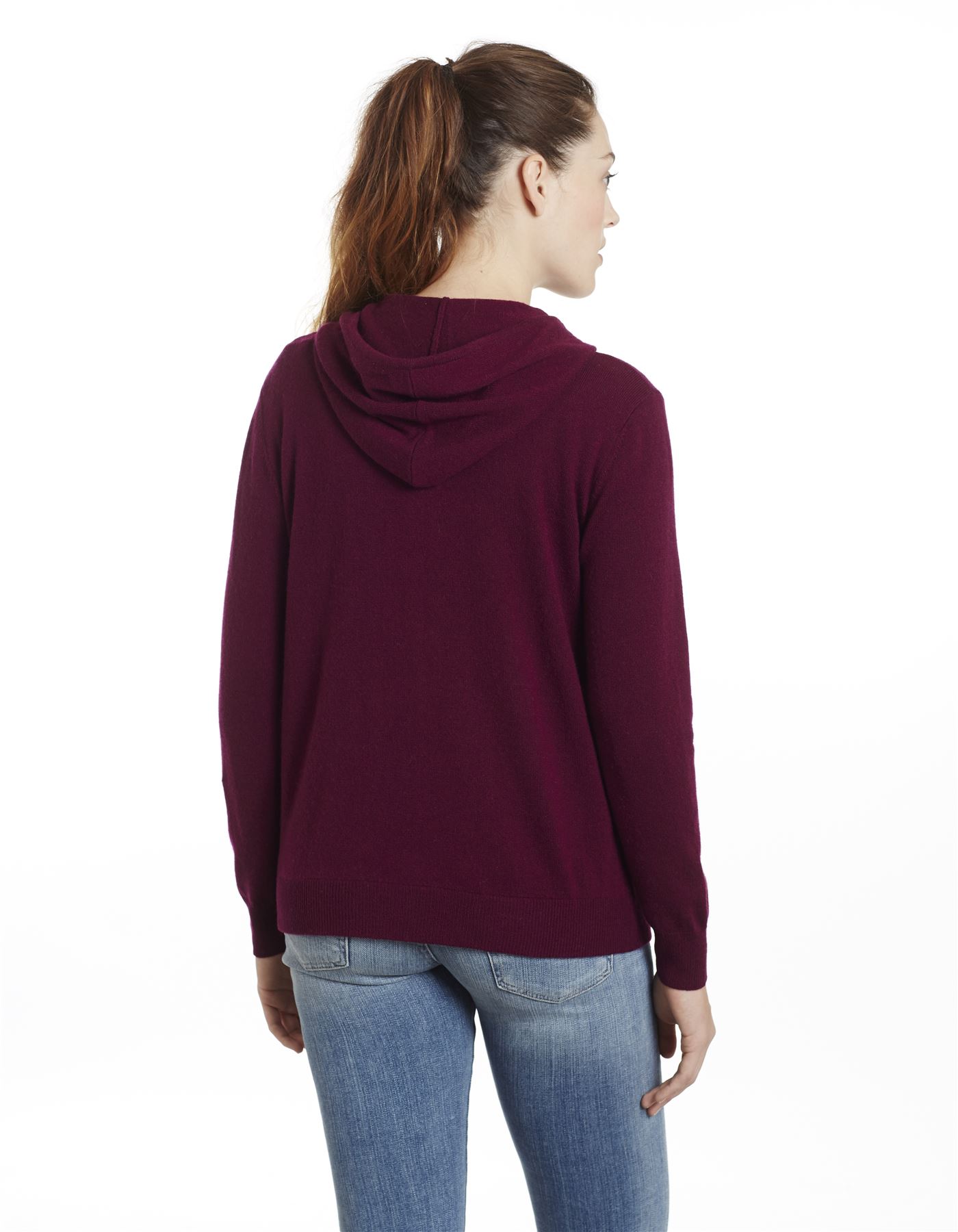 Women's 100 Cashmere Zip Front Drawstring Hoodie Cardigan Sweater eBay