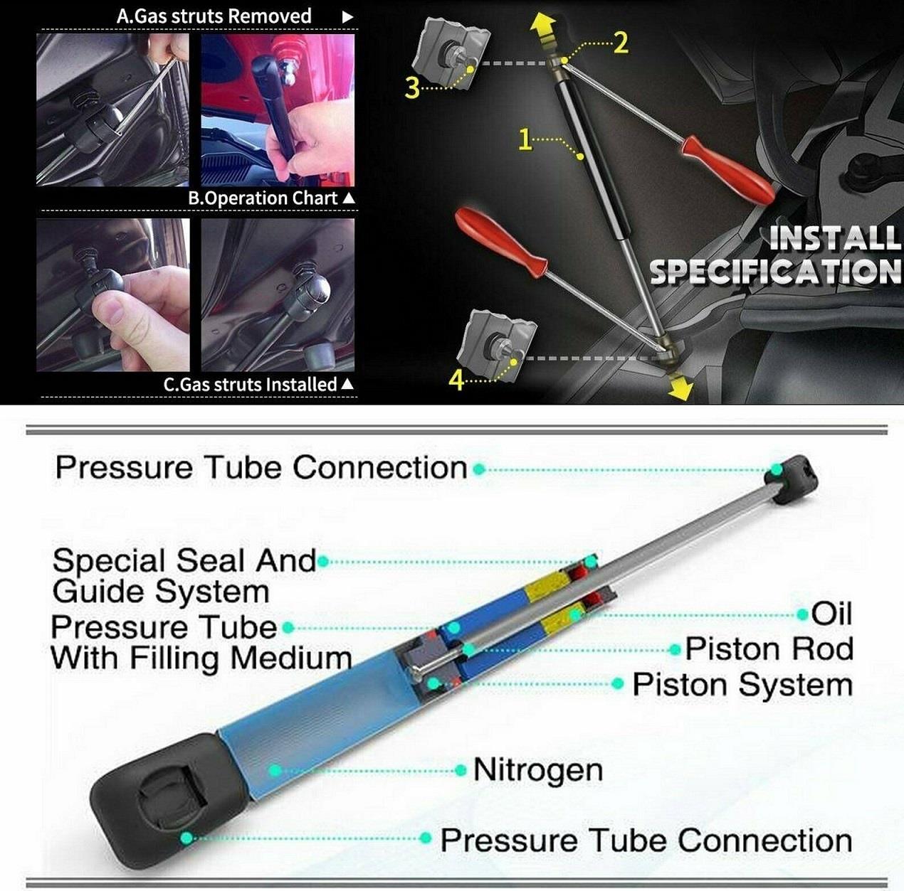 2x FOR VAUXHALL INSIGNIA A HATCHBACK REAR TAILGATE BOOT GAS STRUTS LIFT