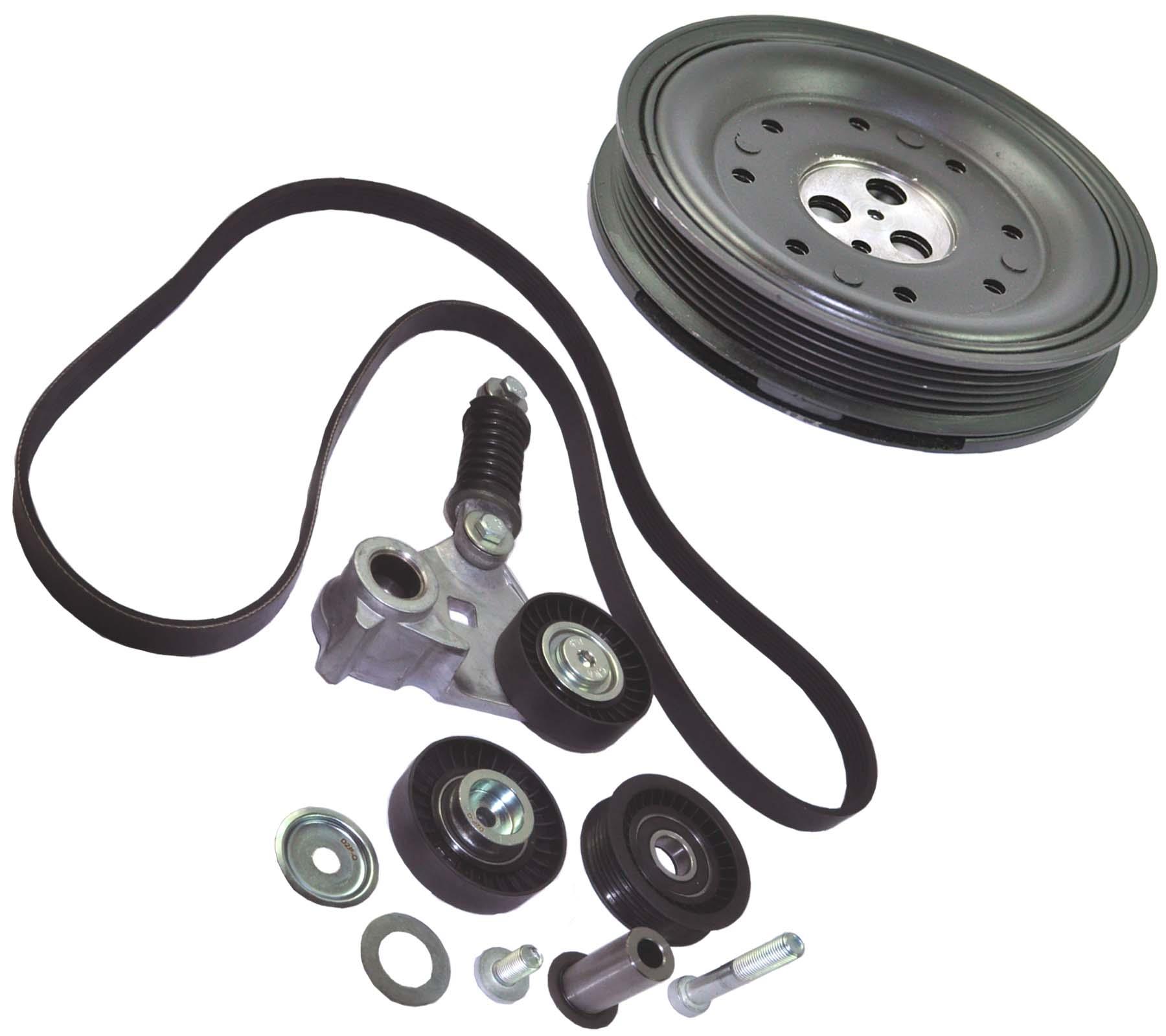 Fan Belt Crankshaft Pulley Tensioner Kit For Jaguar XType 2.0 2.2