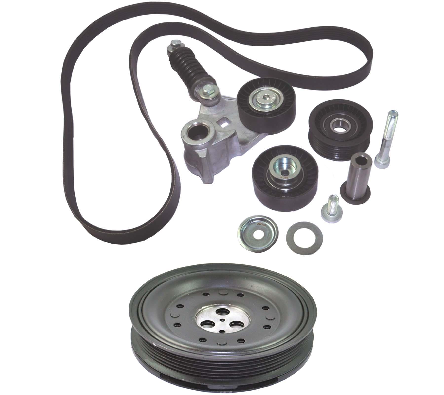 Fan Belt Crankshaft Pulley Tensioner Kit For Jaguar XType 2.0 2.2