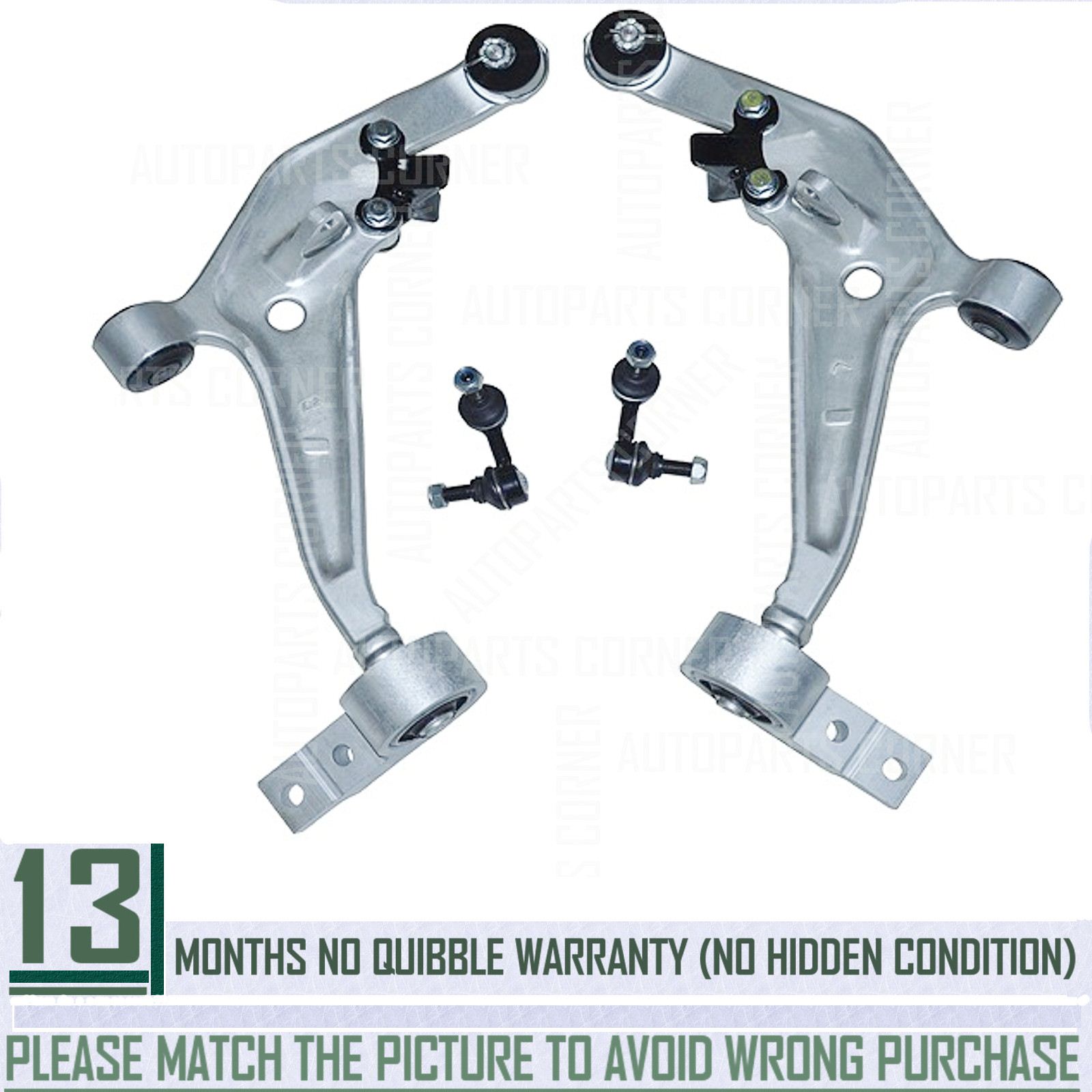 Kit Front Lower Wishbone Bras De Suspension /& Drop Liens pour NISSAN X-TRAIL
