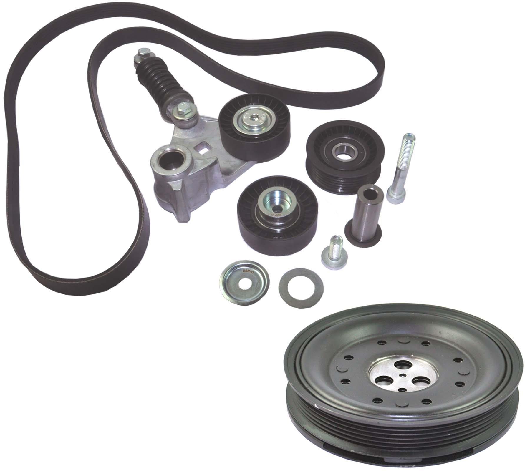 Fan Belt Crankshaft Pulley Tensioner Kit For Jaguar XType 2.0 2.2
