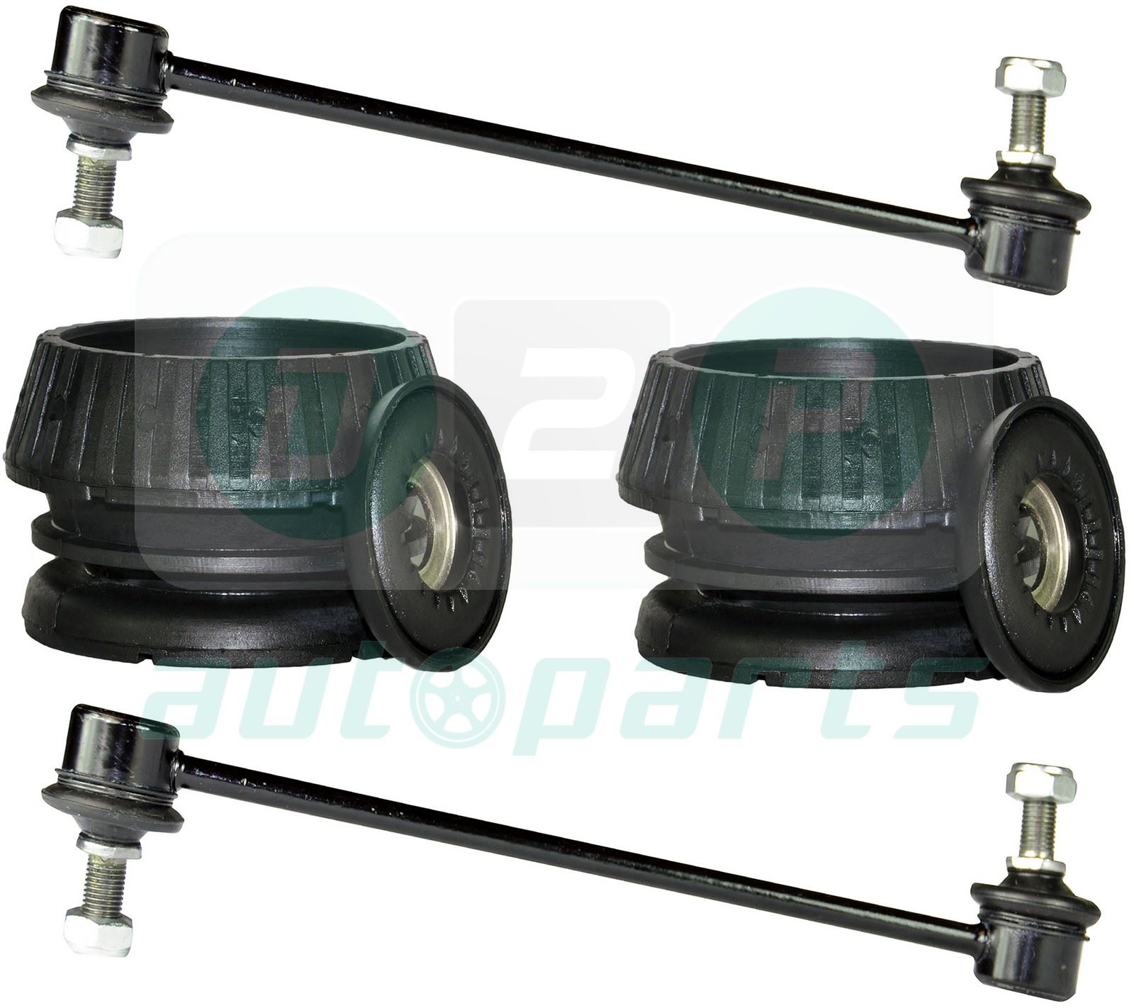 for Ford Fiesta Mk4 Front Suspension Top Strut Mounts, Bearings + Drop Links Kit