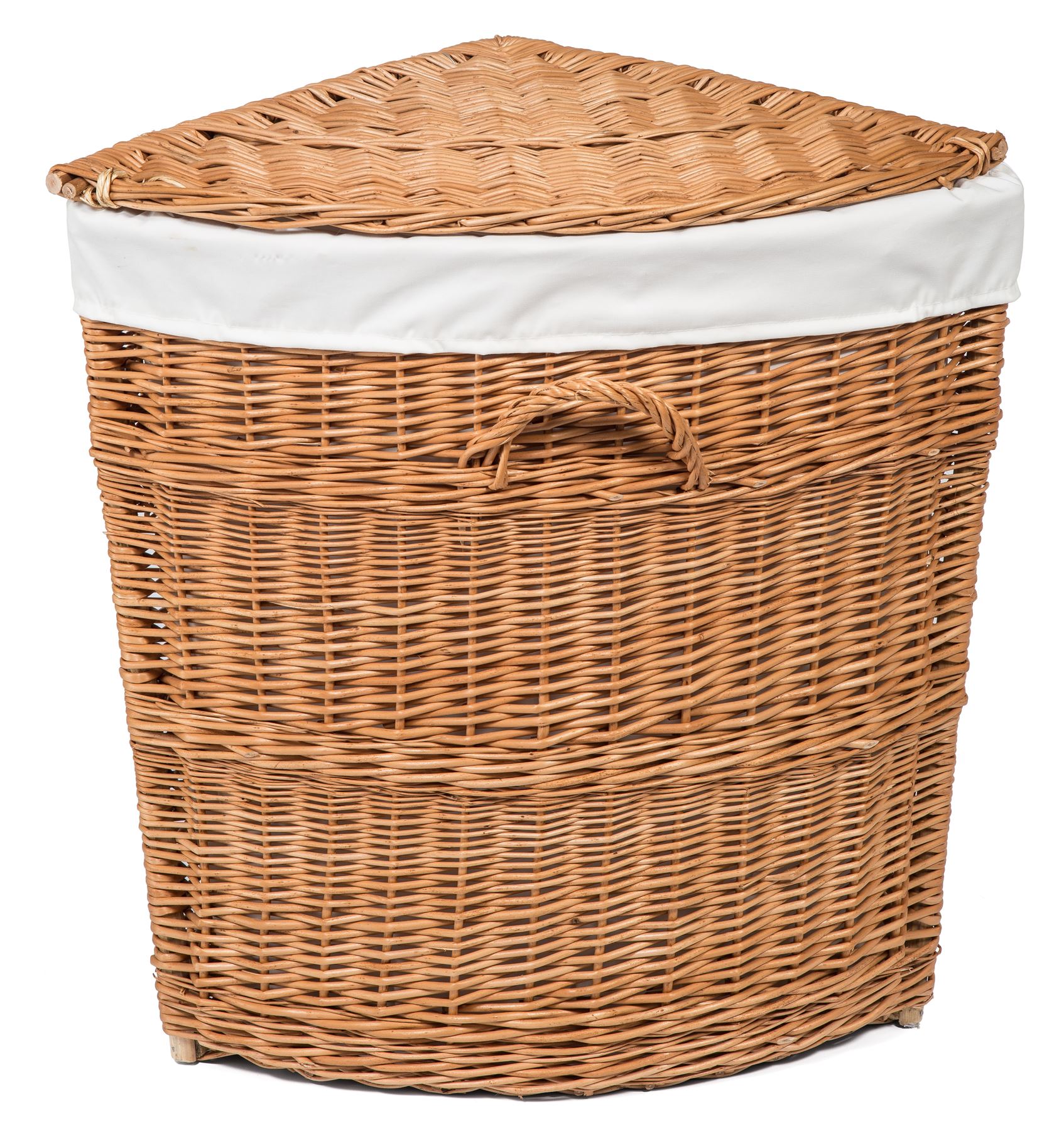 Wicker Corner Laundry Basket Lined 5060367922273 eBay