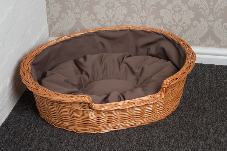 Large Wicker Dog Basket Dark Cushion 5060367920248 eBay