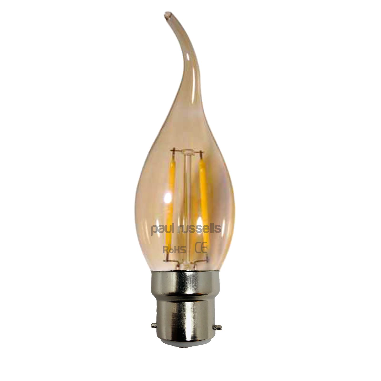 LED BULB CANDLE Flame Filament Light Amber Warm White Edison
