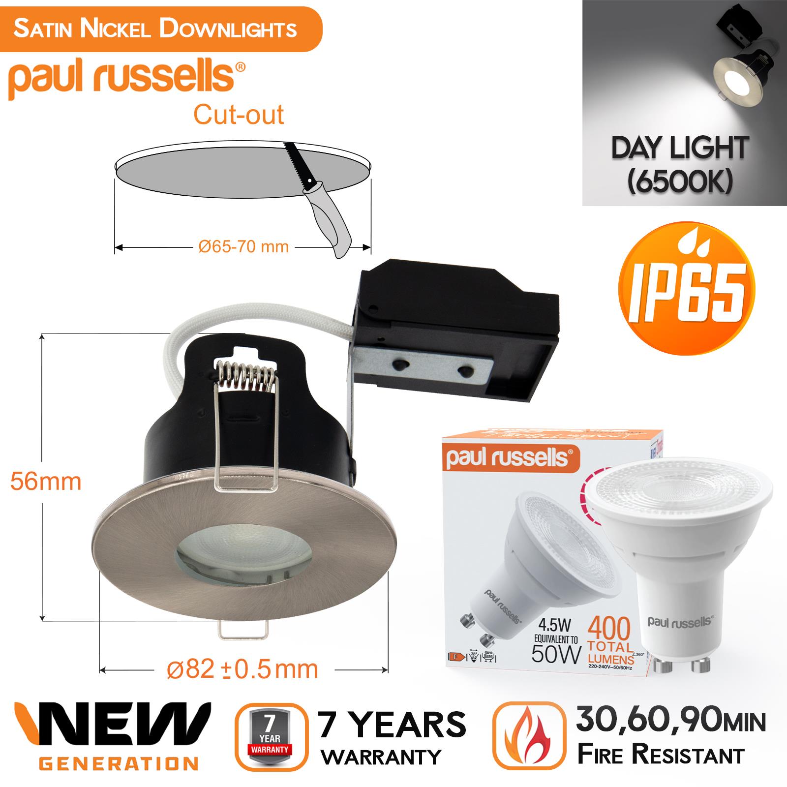 IP65 Fire Rated Downlights Bathroom Dimmable GU10 Spotlight LED Down Light - Picture 17 of 19