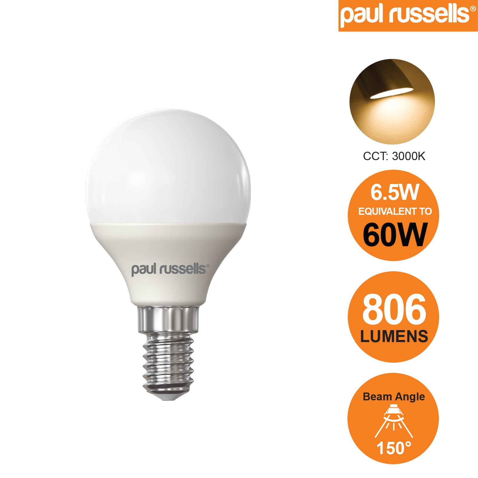60W LED Round Golf Light G45 Bulbs Warm Daylight SES Small Screw E14 E27 B22 B15 - Picture 14 of 14