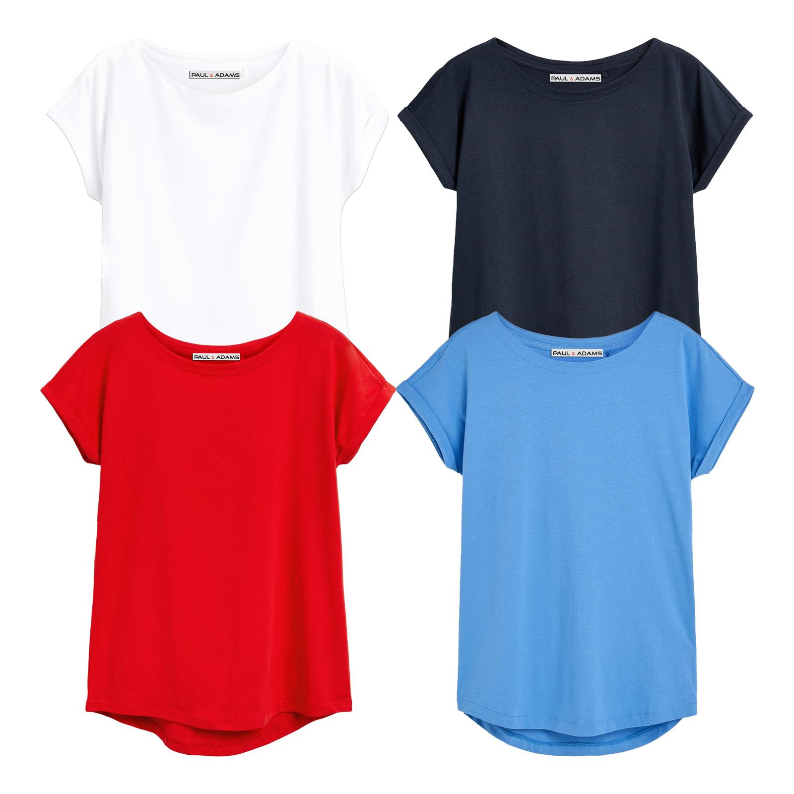 4 Pack Ladies T-Shirt Plain 100% Cotton Cap Sleeve Lot Crew Neck 08-18 T-Shirts - Picture 41 of 81