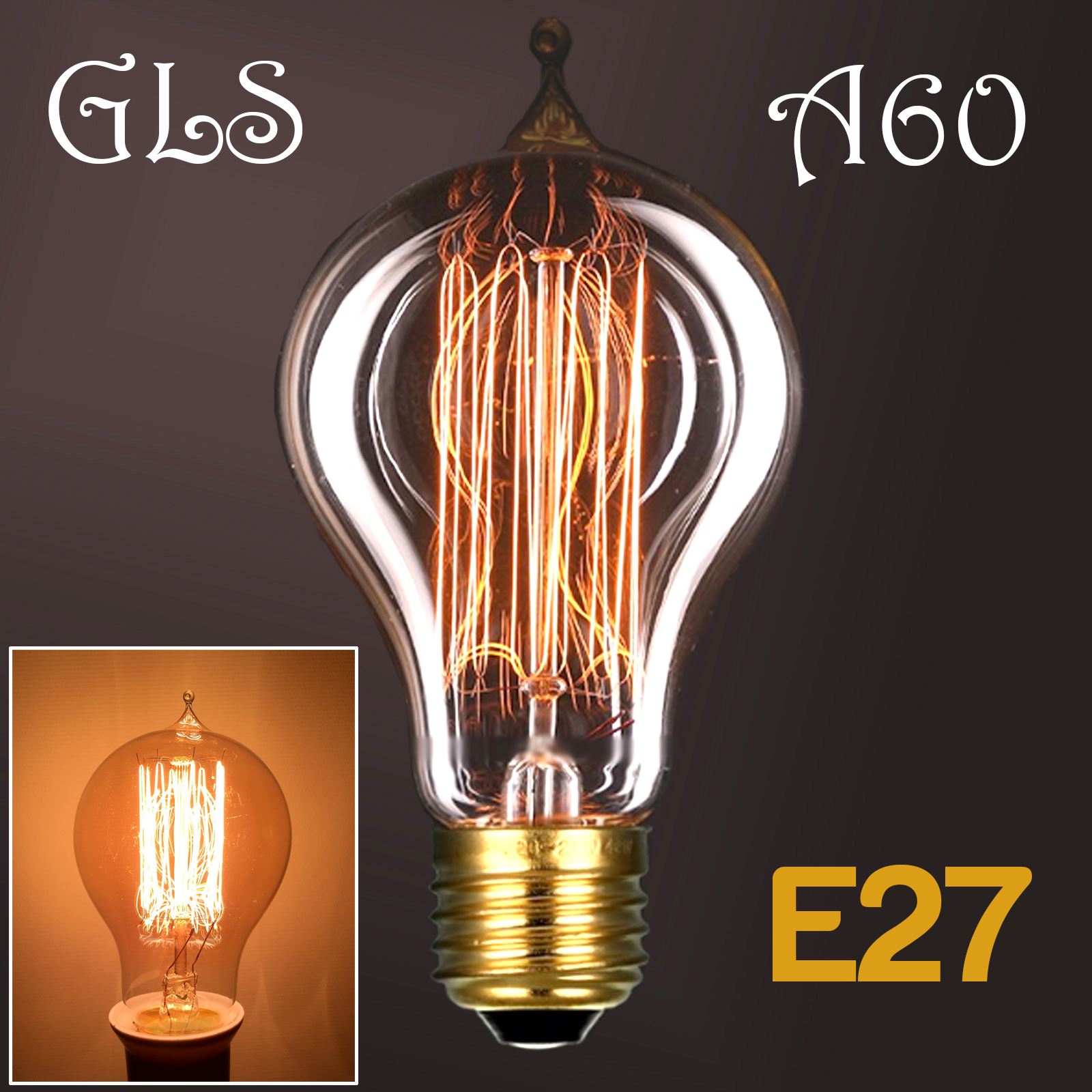 Dimmable E27 E14 B22 40W Edison Vintage Filament Candle Globe Light