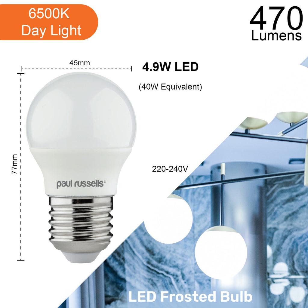 LED Golf 4.9W=40W 2700K 4000K 6500K BC/ES/SBC/SES 1/6/10 Bulbs - Picture 11 of 11