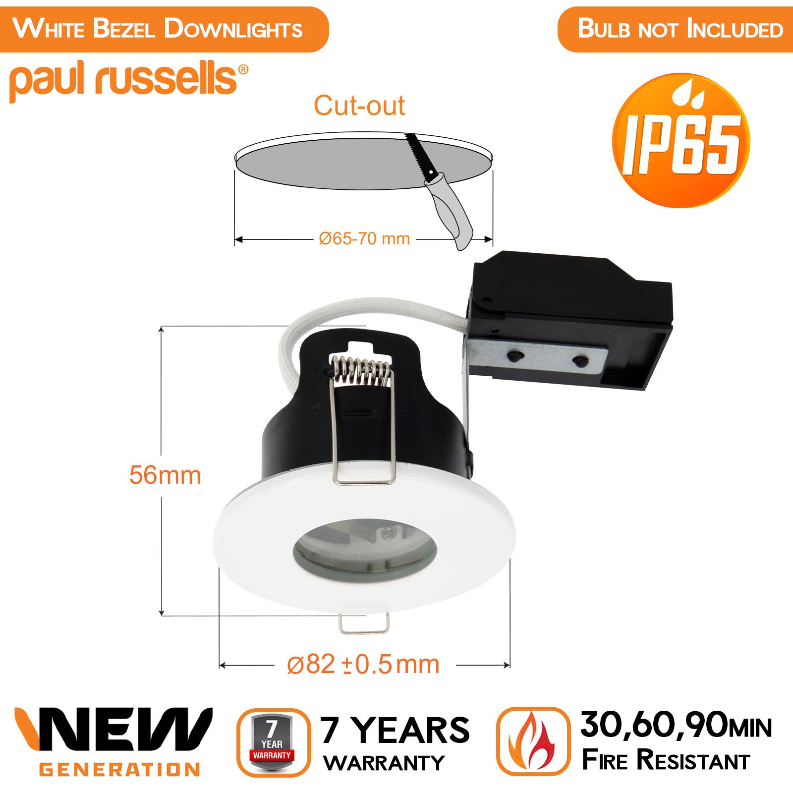 IP65 Fire Rated Downlights Bathroom Dimmable GU10 Spotlight LED Down Light - Picture 9 of 19