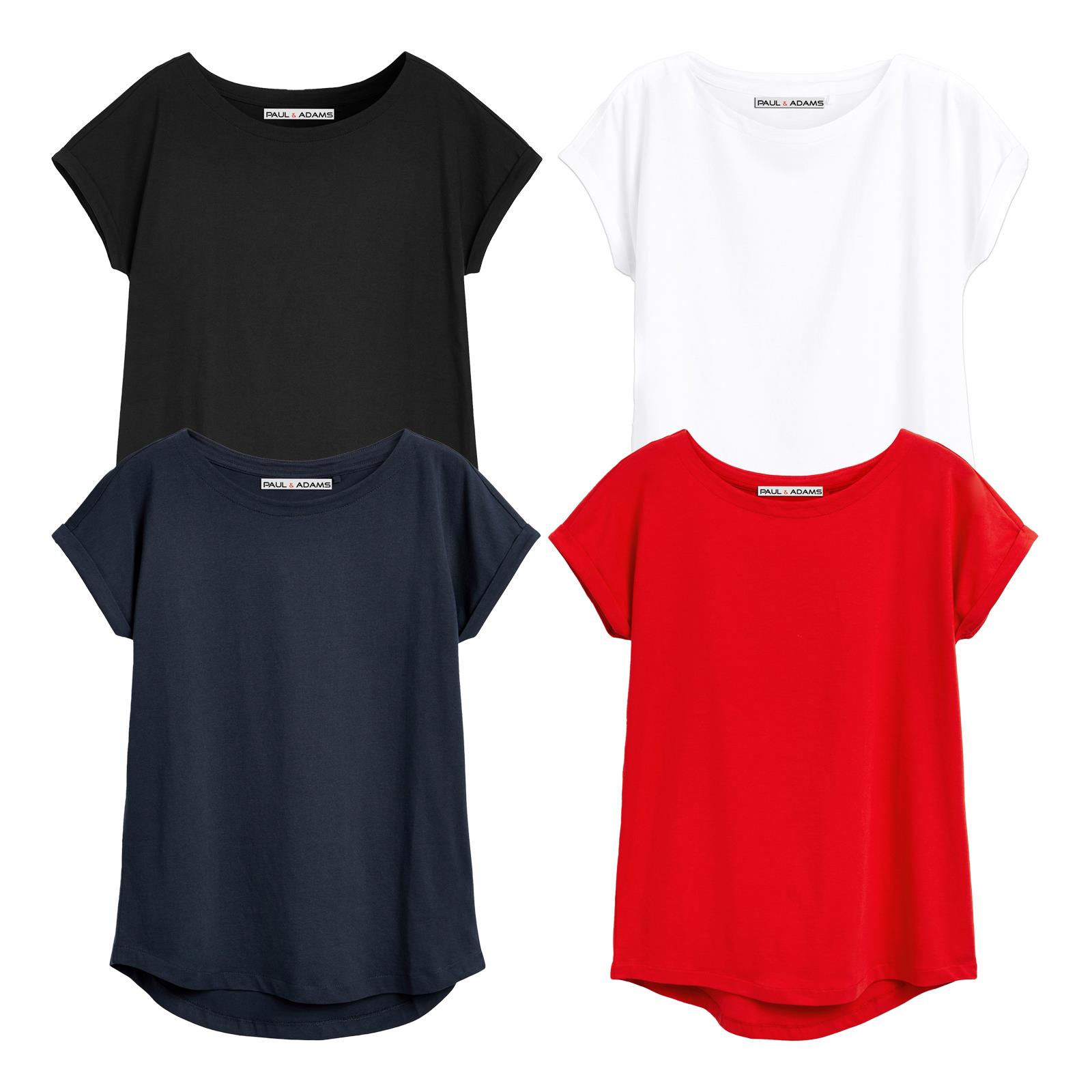 4 Pack Ladies T-Shirt Plain 100% Cotton Cap Sleeve Lot Crew Neck 08-18 T-Shirts - Picture 13 of 81