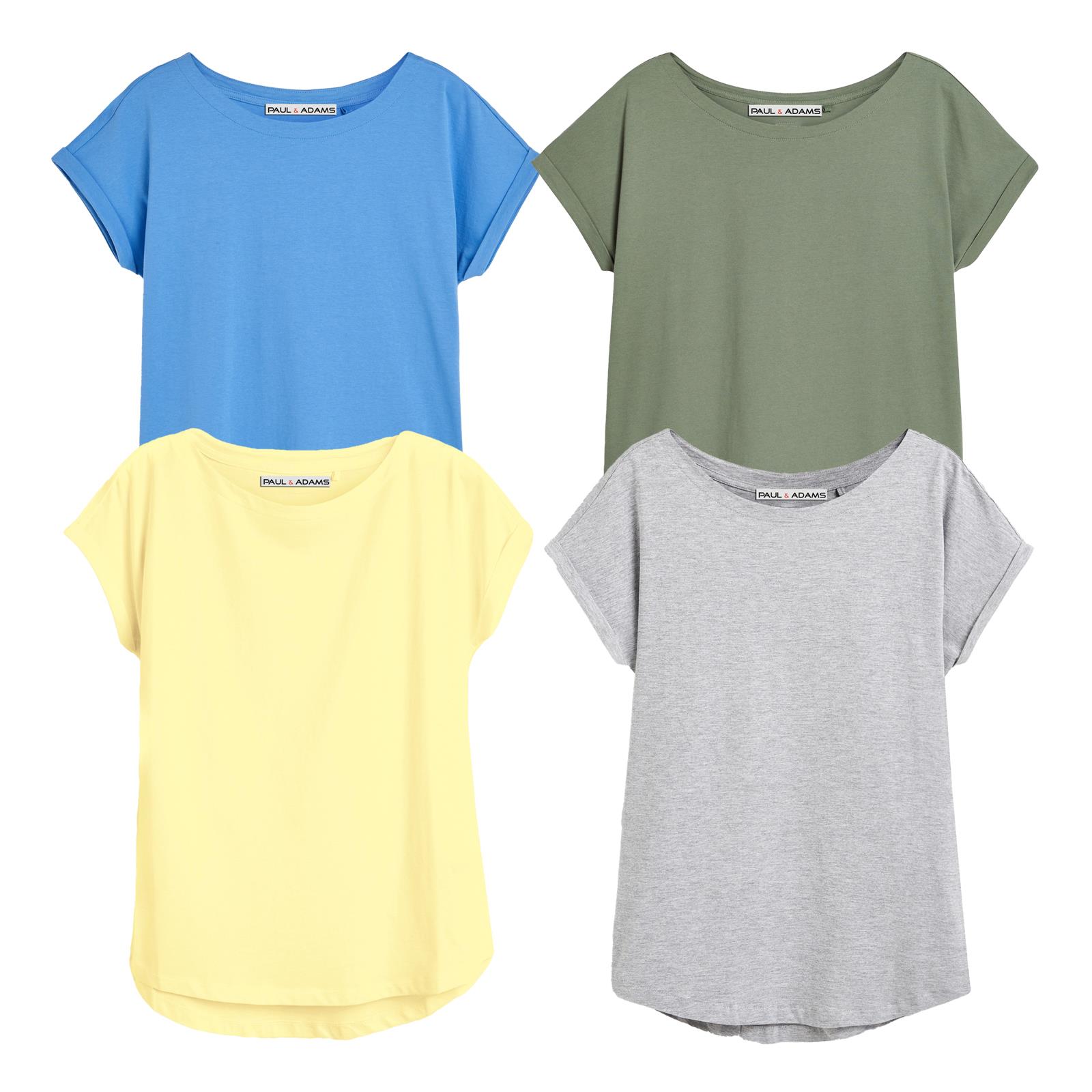 4 Pack Ladies T-Shirt Plain 100% Cotton Cap Sleeve Lot Crew Neck 08-18 T-Shirts - Picture 77 of 81