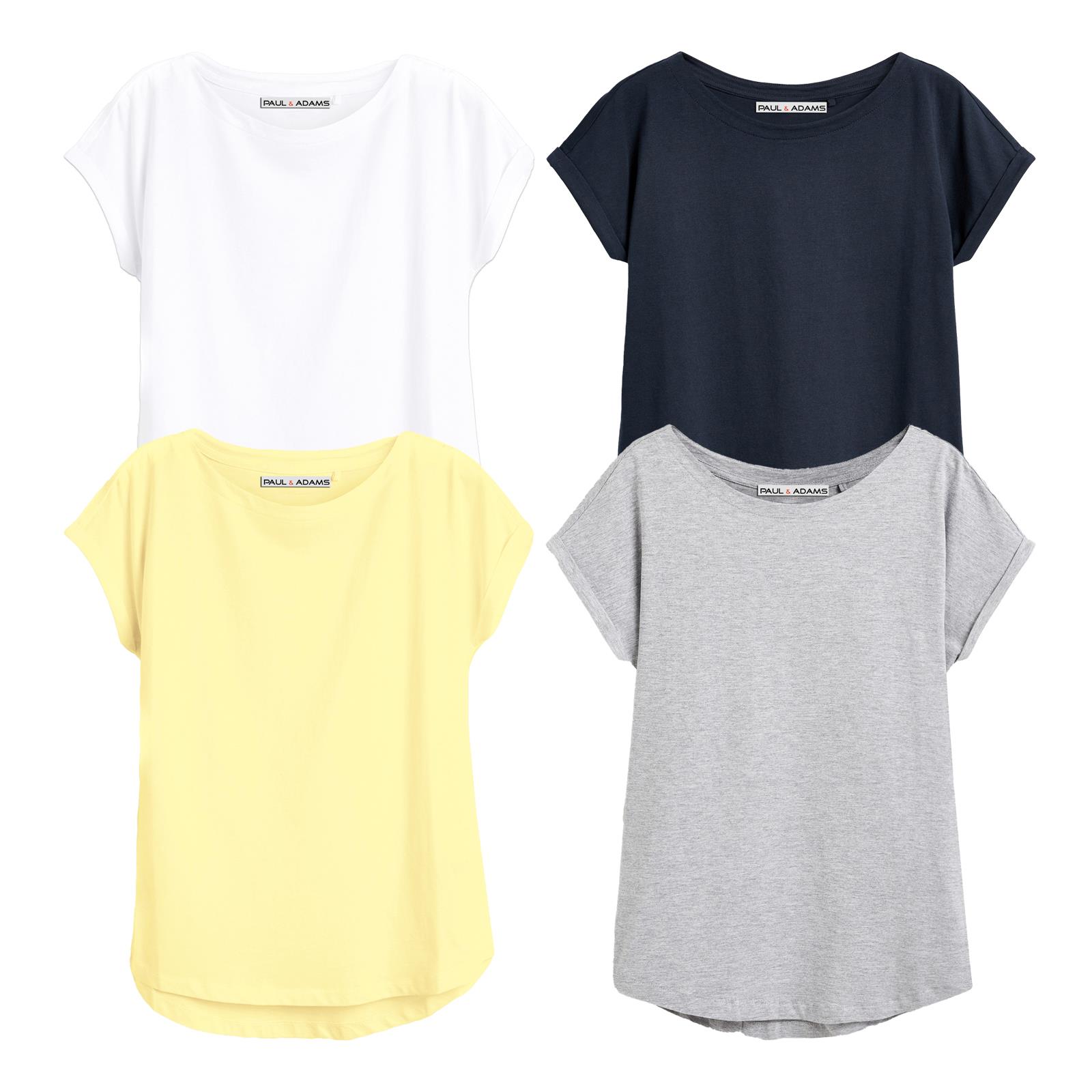 4 Pack Ladies T-Shirt Plain 100% Cotton Cap Sleeve Lot Crew Neck 08-18 T-Shirts - Picture 46 of 81