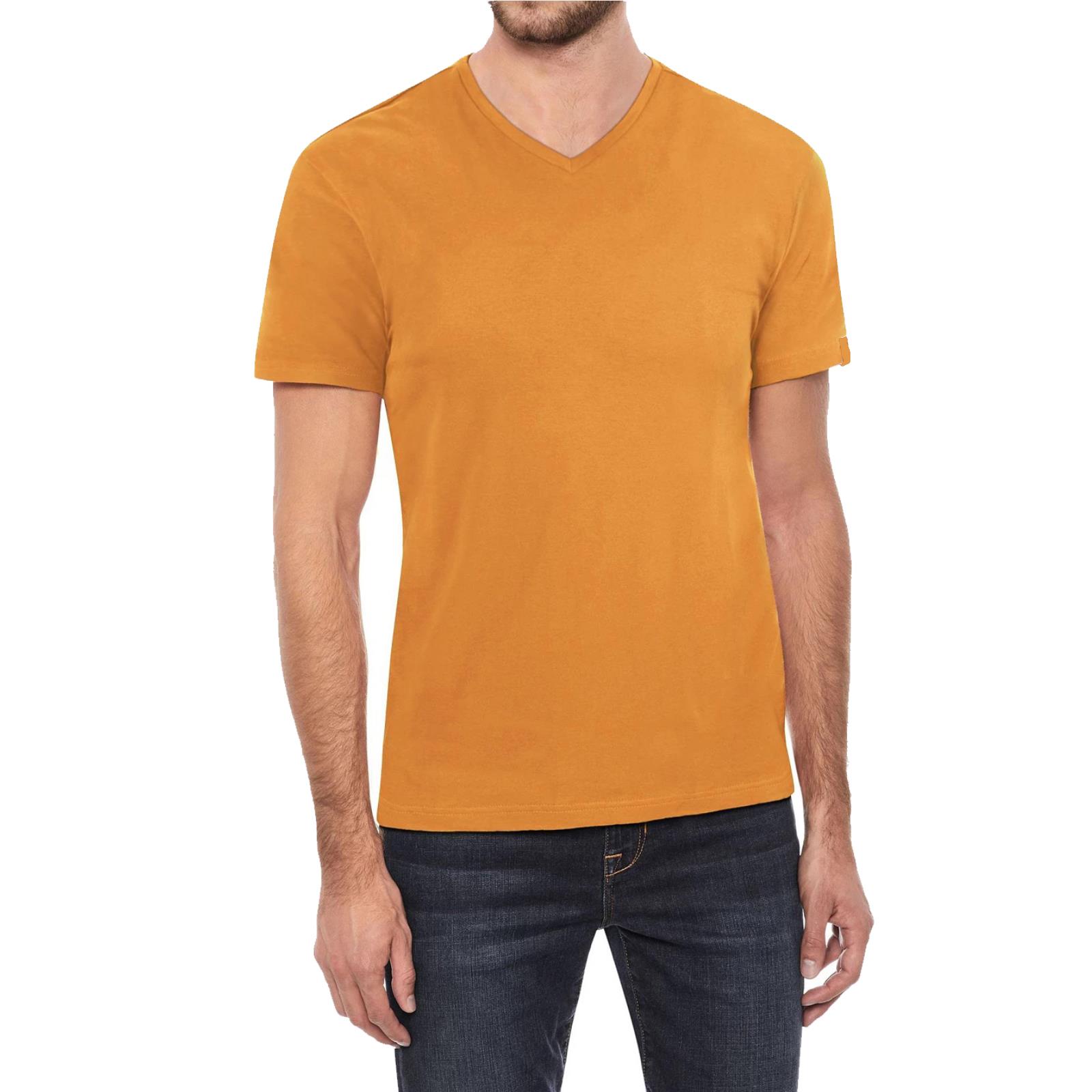 Mens Plain V Neck T-Shirt 100% Cotton Short Sleeve Blank Top S - 3XL ...