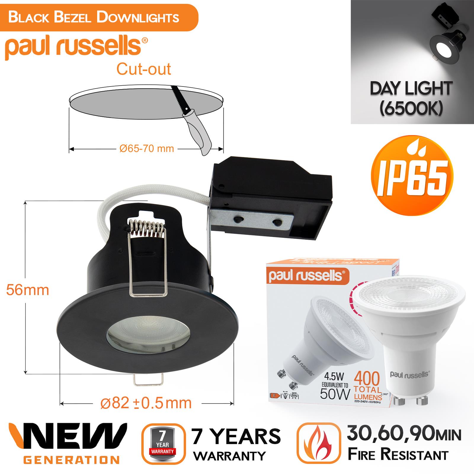 IP65 Fire Rated Downlights Bathroom Dimmable GU10 Spotlight LED Down Light - Picture 16 of 19