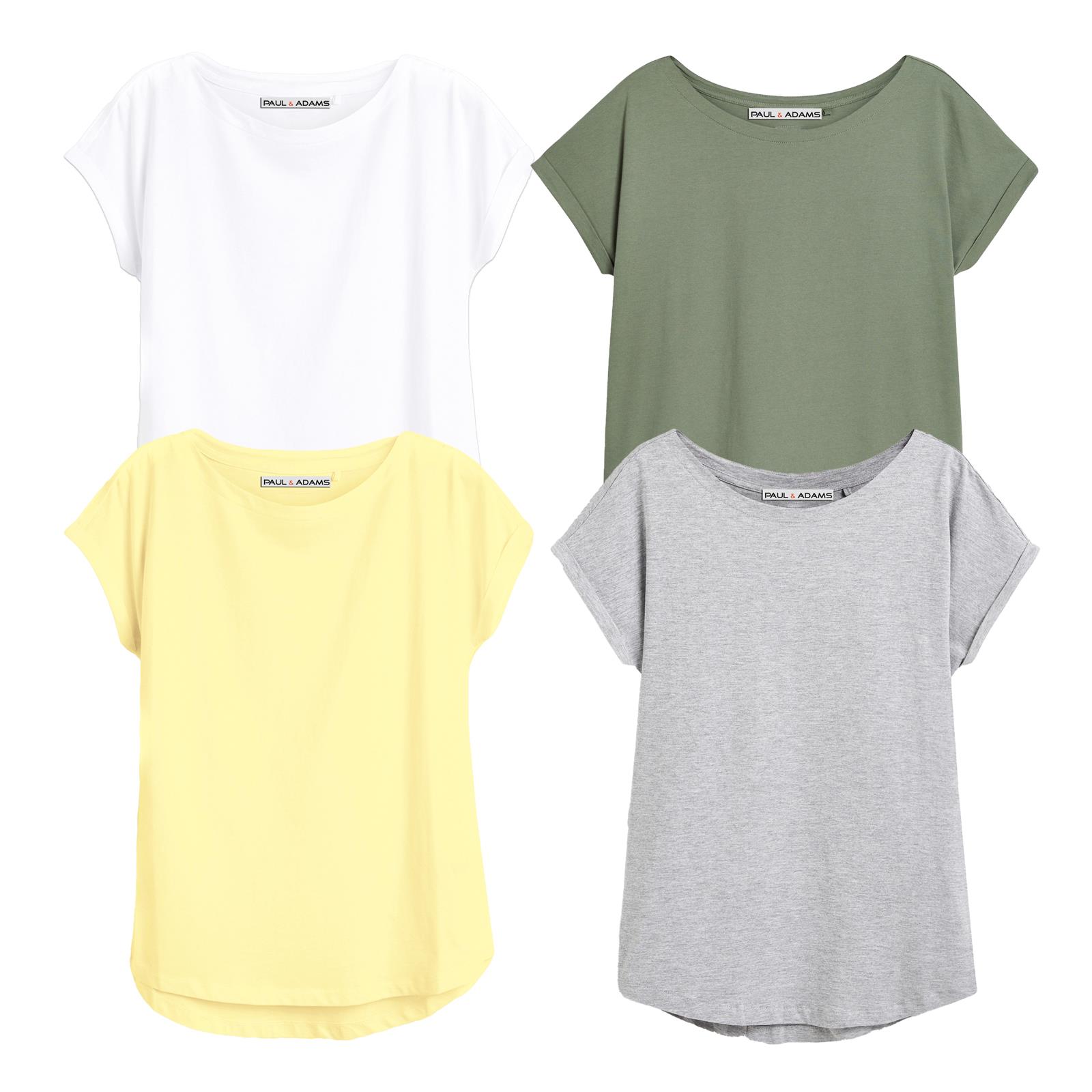 4 Pack Ladies T-Shirt Plain 100% Cotton Cap Sleeve Lot Crew Neck 08-18 T-Shirts - Picture 61 of 81