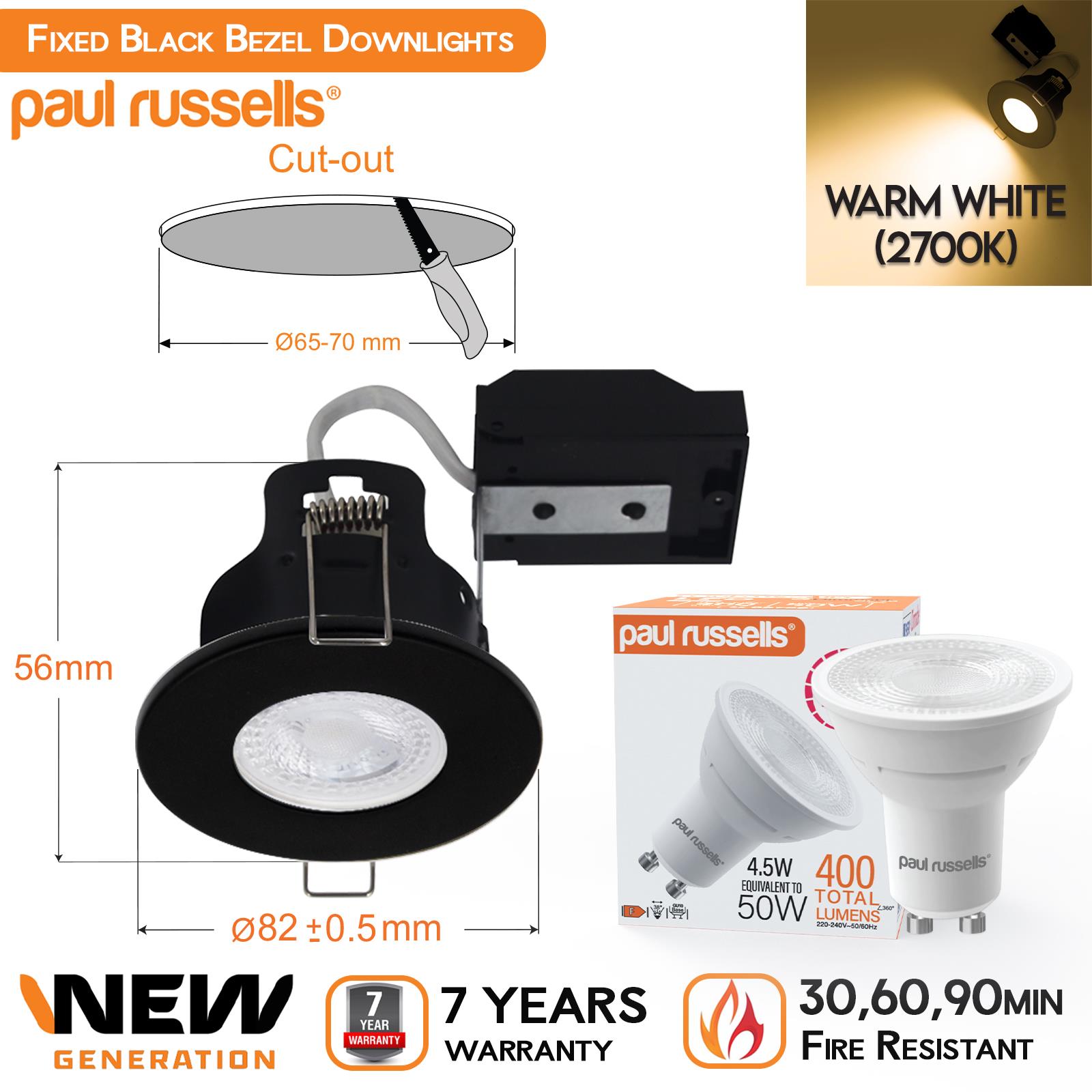Downlight Feuer bewertet Einbau Fest Küche Spot IP20 GU10 LED Deckenleuchten - Bild 10 von 23