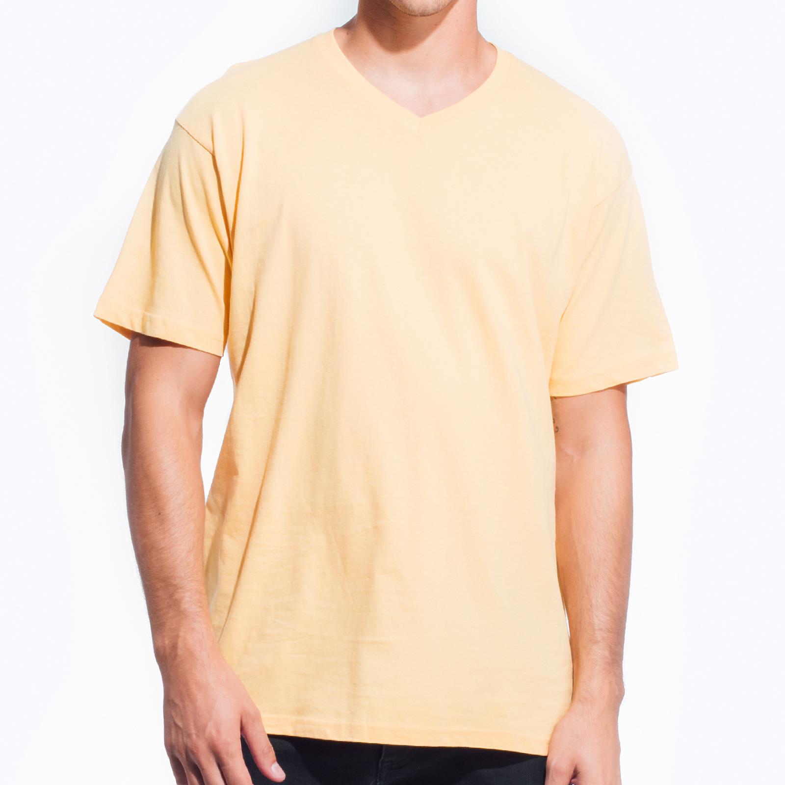 Men’s V Neck T Shirt Regular Fit Short Sleeve Top Short Sleeve Plain 100% Cotton - Picture 6 of 10