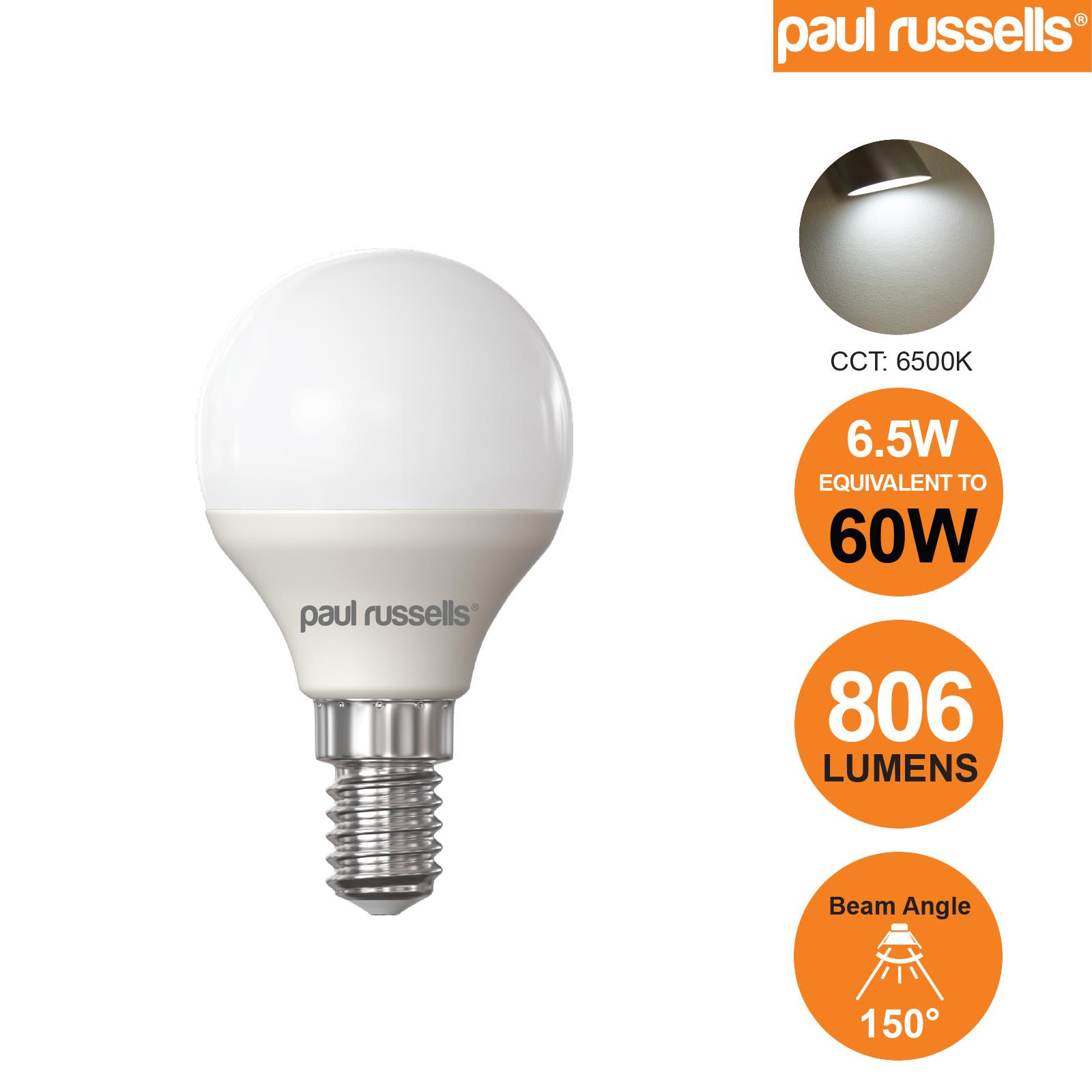 60W LED Round Golf Light G45 Bulbs Warm Daylight SES Small Screw E14 E27 B22 B15 - Picture 13 of 14
