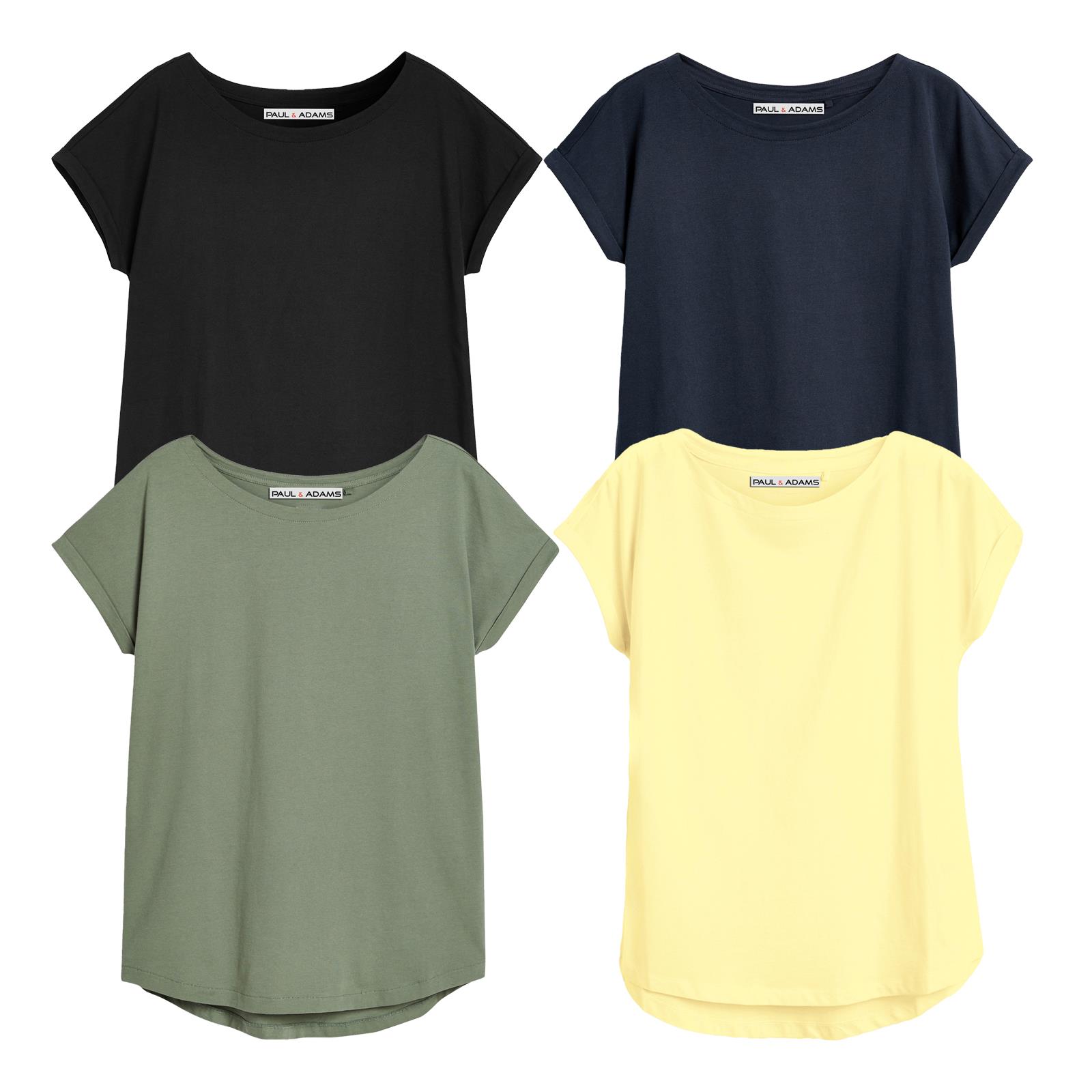 4 Pack Ladies T-Shirt Plain 100% Cotton Cap Sleeve Lot Crew Neck 08-18 T-Shirts - Picture 24 of 81