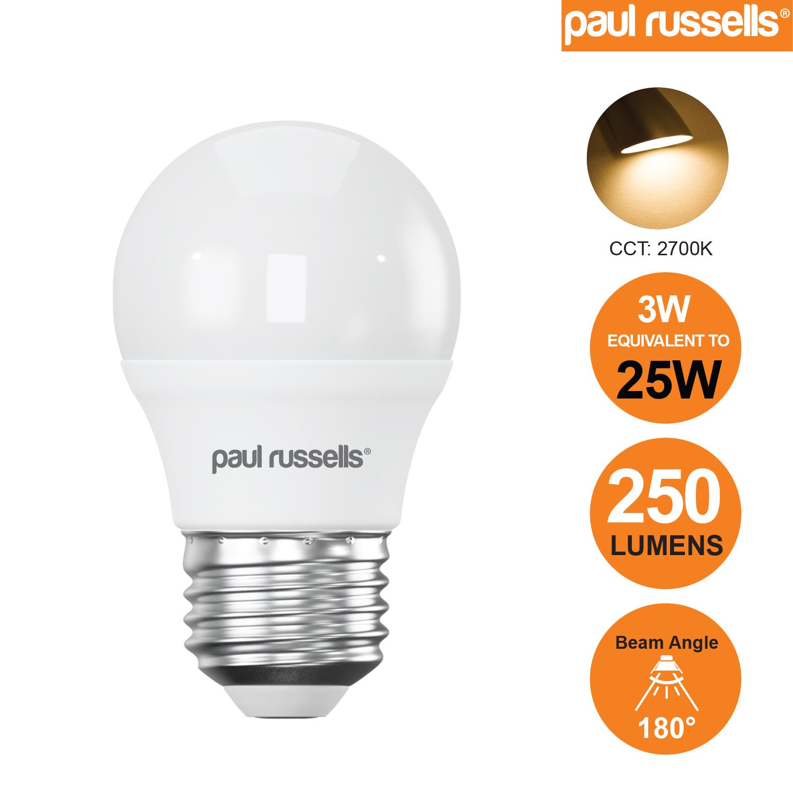 LED GOLF BALL Mini Globe Bulbs Warm/Cool/Day Light Small Screw E14 E27