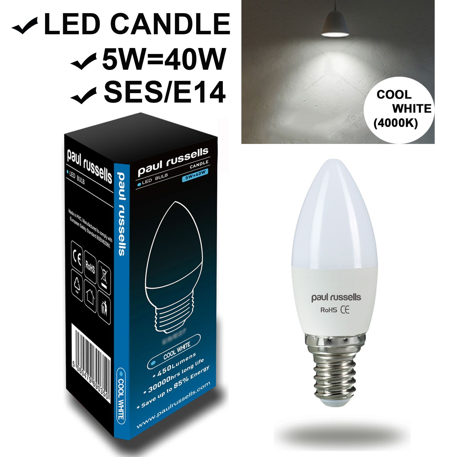 3/6/12 X E14/B22/E27 Small Edison Screw SES 3W 5W 7W LED Candle Bulbs