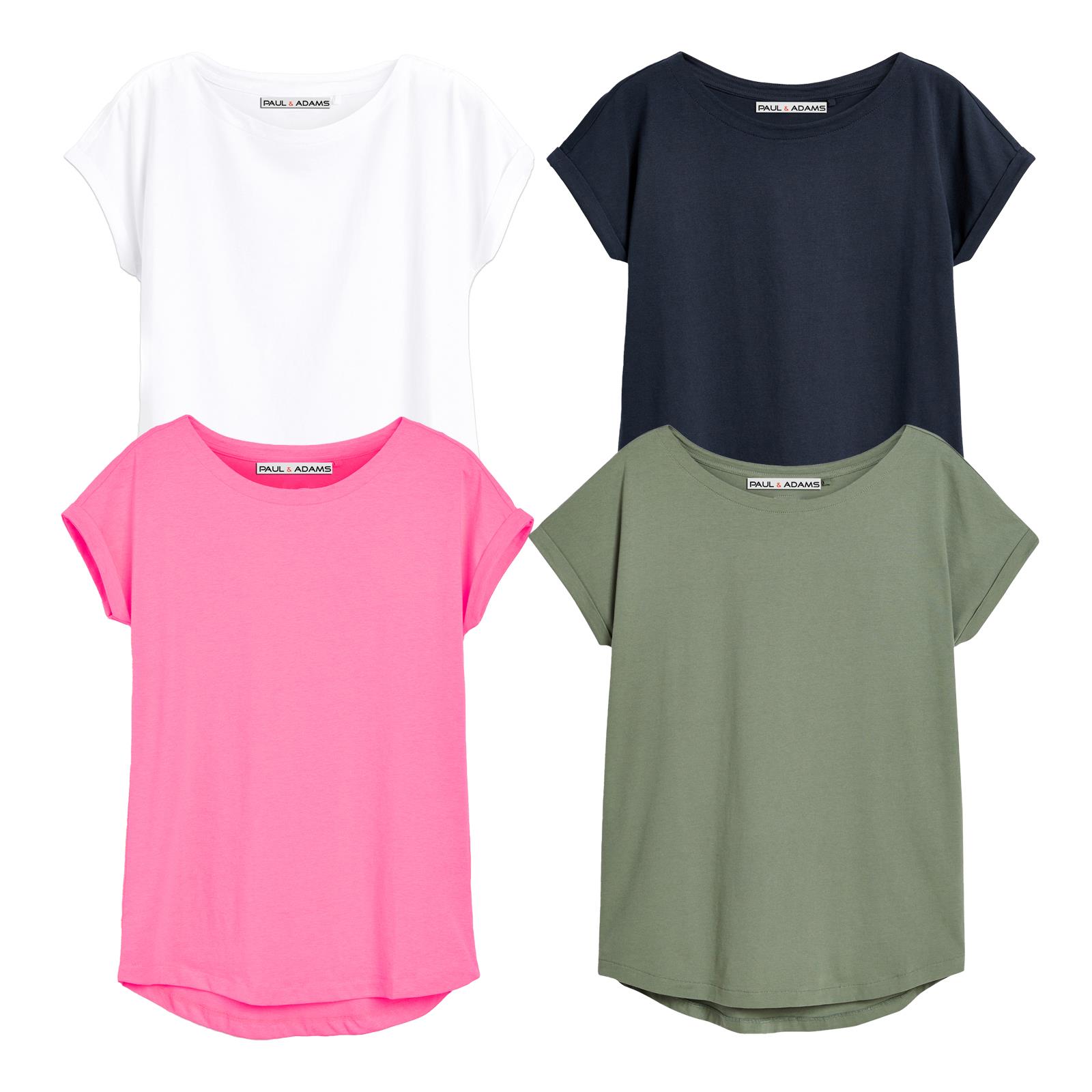 4 Pack Ladies T-Shirt Plain 100% Cotton Cap Sleeve Lot Crew Neck 08-18 T-Shirts - Picture 44 of 81