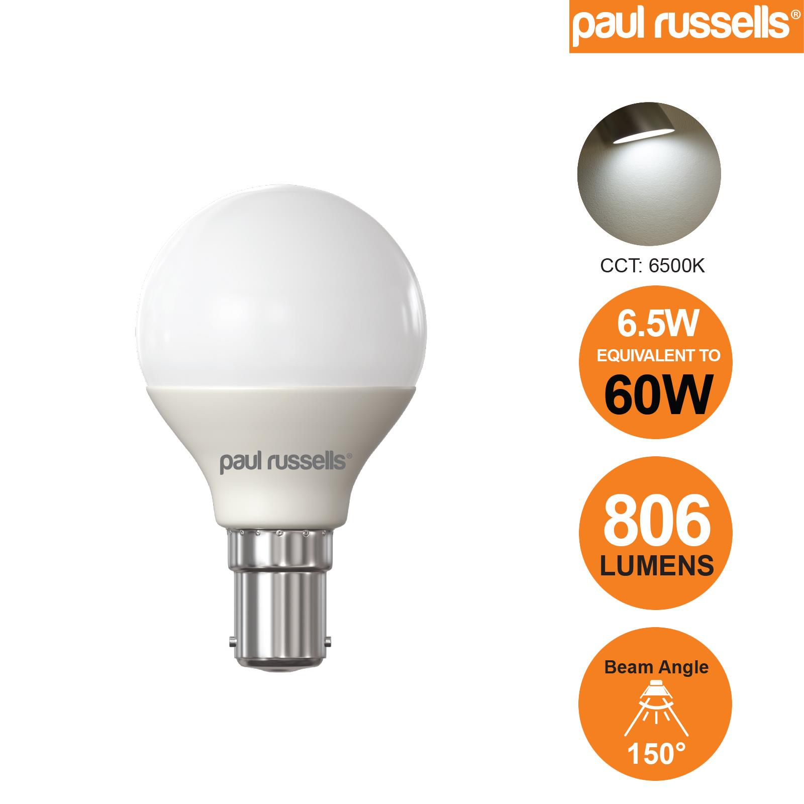 60W LED Round Golf Light G45 Bulbs Warm Daylight SES Small Screw E14 E27 B22 B15