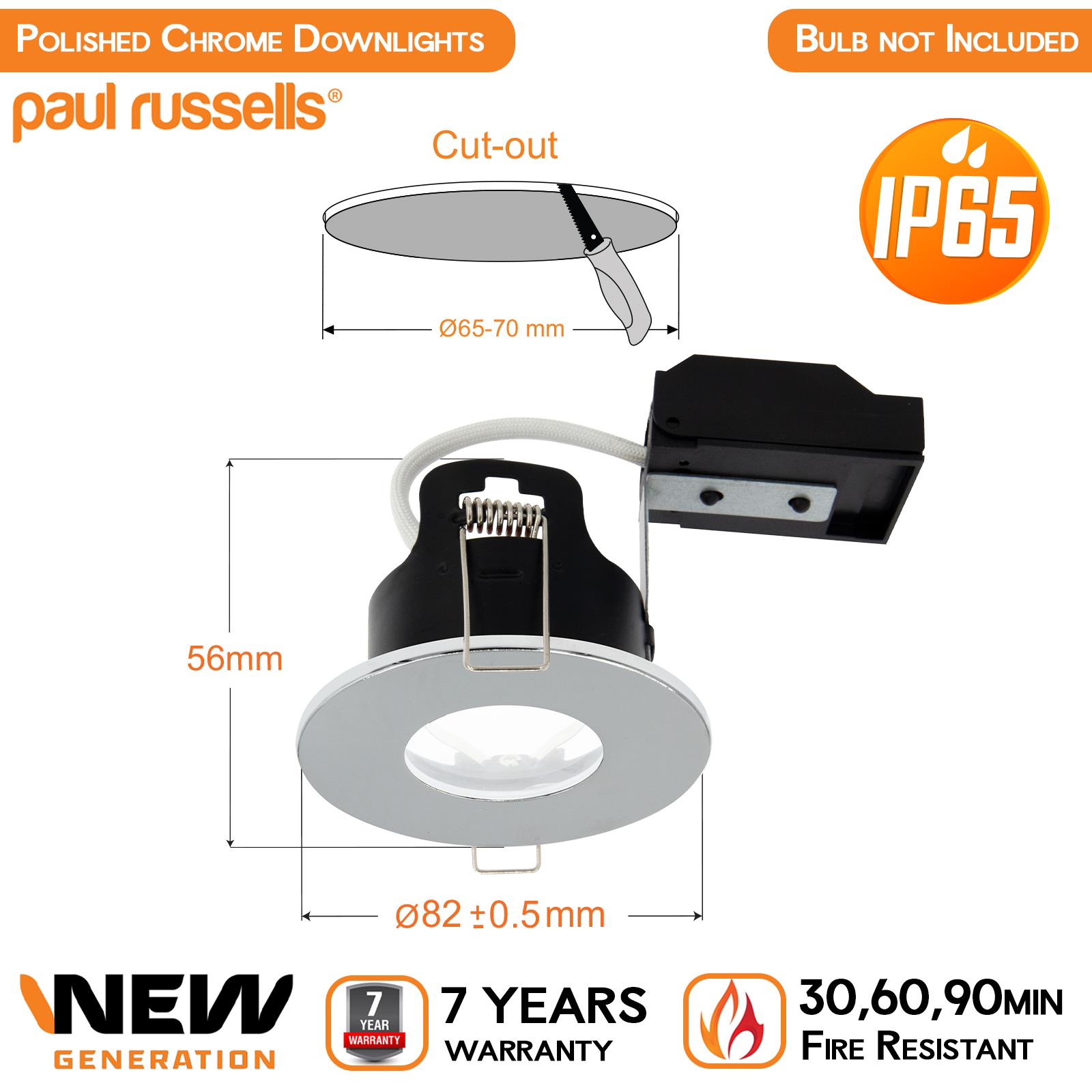 IP65 Fire Rated Downlights Bathroom Dimmable GU10 Spotlight LED Down Light - Picture 12 of 19