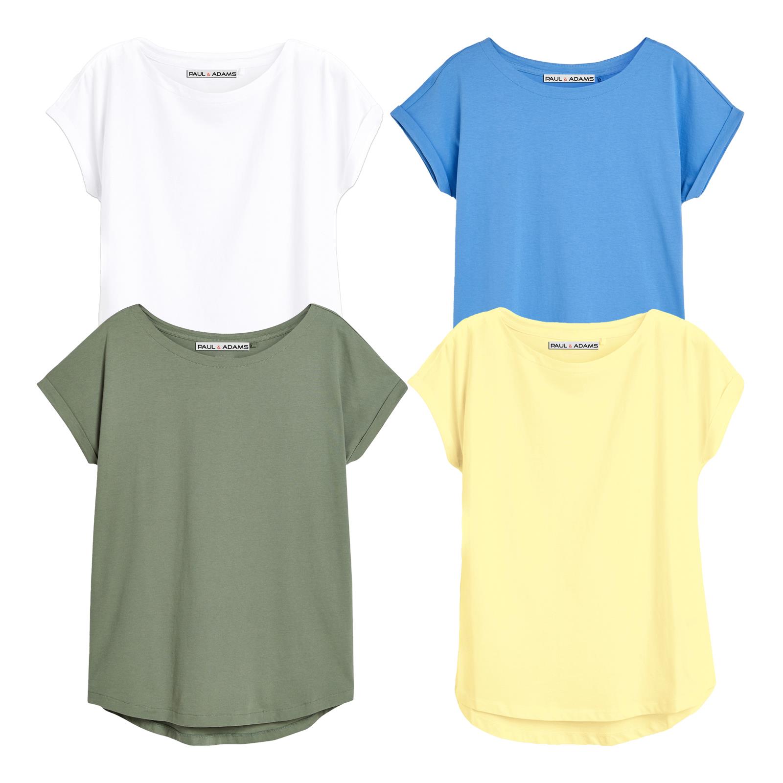 4 Pack Ladies T-Shirt Plain 100% Cotton Cap Sleeve Lot Crew Neck 08-18 T-Shirts - Picture 54 of 81