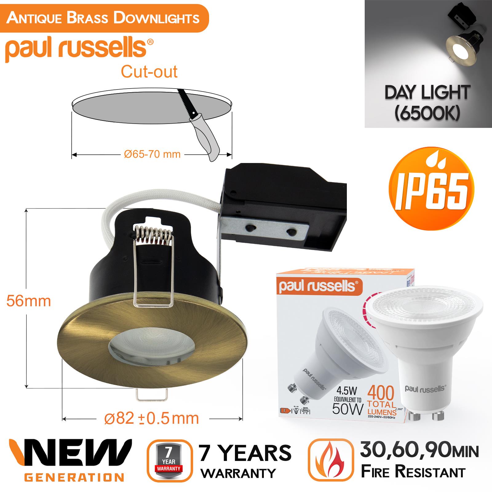 IP65 Fire Rated Downlights Bathroom Dimmable GU10 Spotlight LED Down Light - Picture 18 of 19