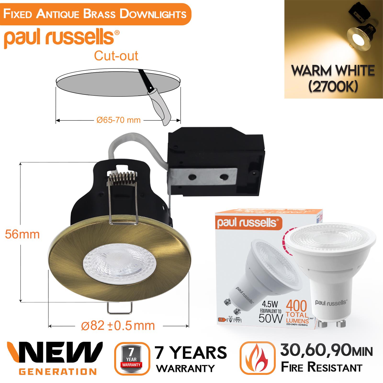 Downlight Feuer bewertet Einbau Fest Küche Spot IP20 GU10 LED Deckenleuchten - Bild 18 von 23