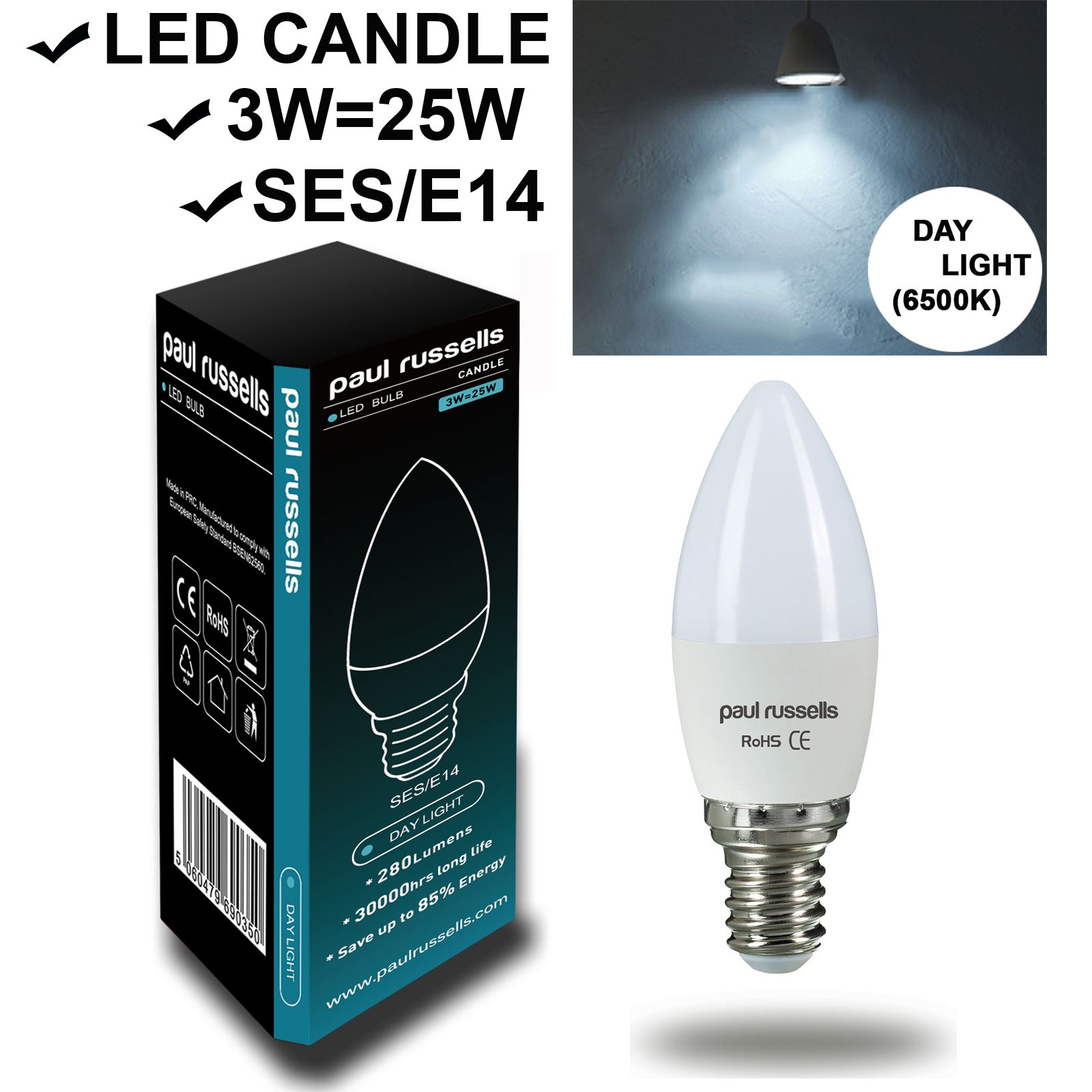 LED Candle Bulbs E14 E27 B22 B15 3W//5W//7W SES ES BC SBC Energy Saver Lights
