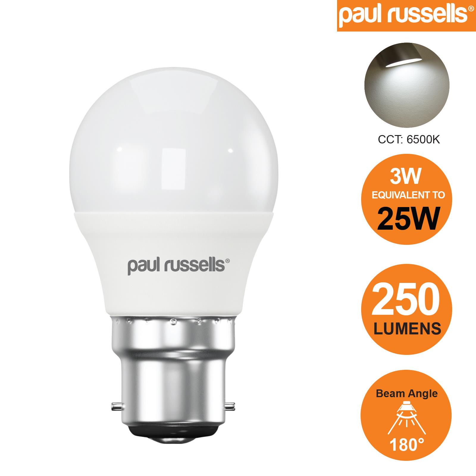 LED Golf Ball Mini Globe Bulbs Warm/Cool/Day Light Small Screw E14 E27 B22 B15 - Picture 2 of 23