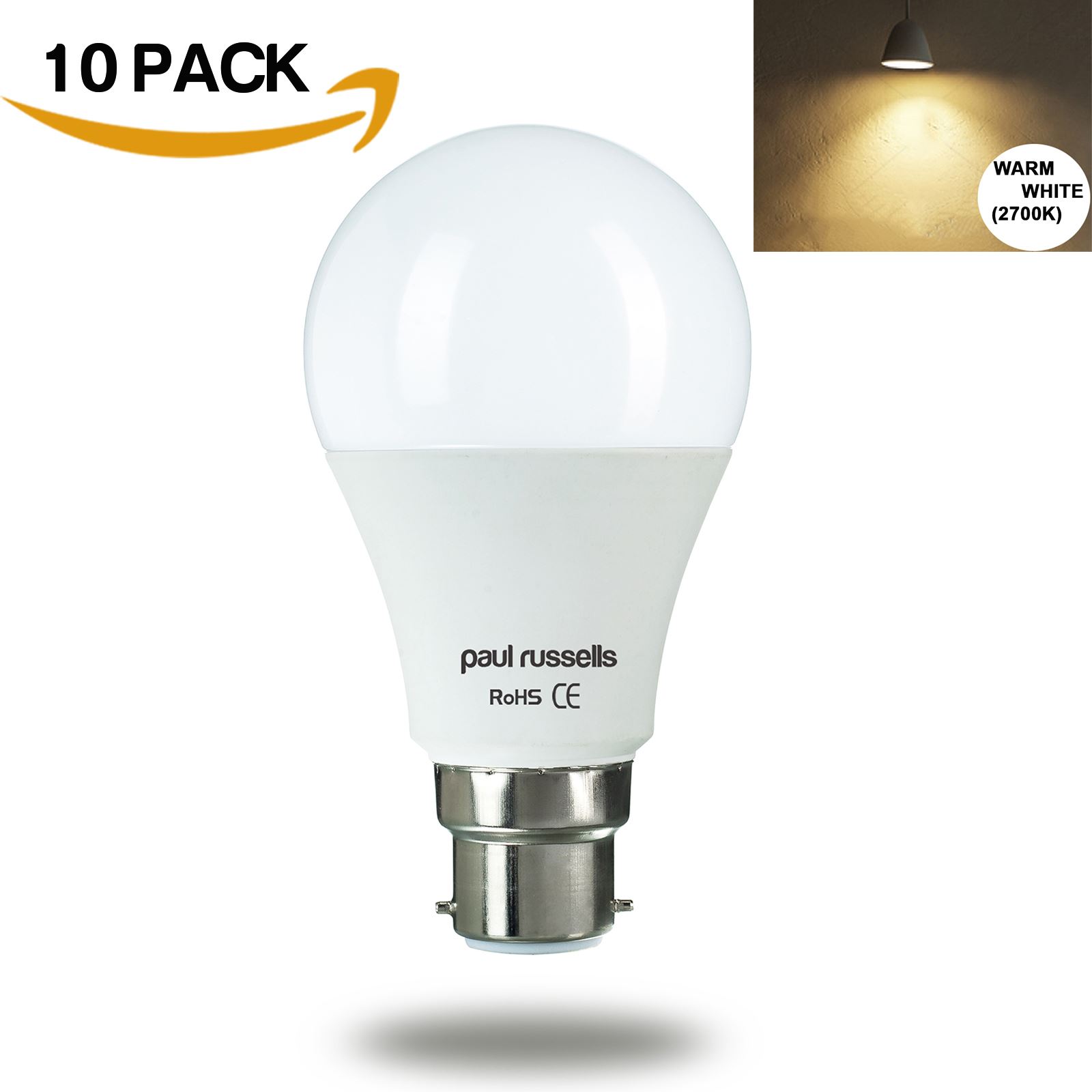 10Pack B22 BC 5w 50w Bayonet LED Candle Light Bulbs Energy Saver Warm White Lamp 10Pack B22 BC 5w 50w Bayonet LED Candle Light Bulbs Energy Saver Warm White Lamp