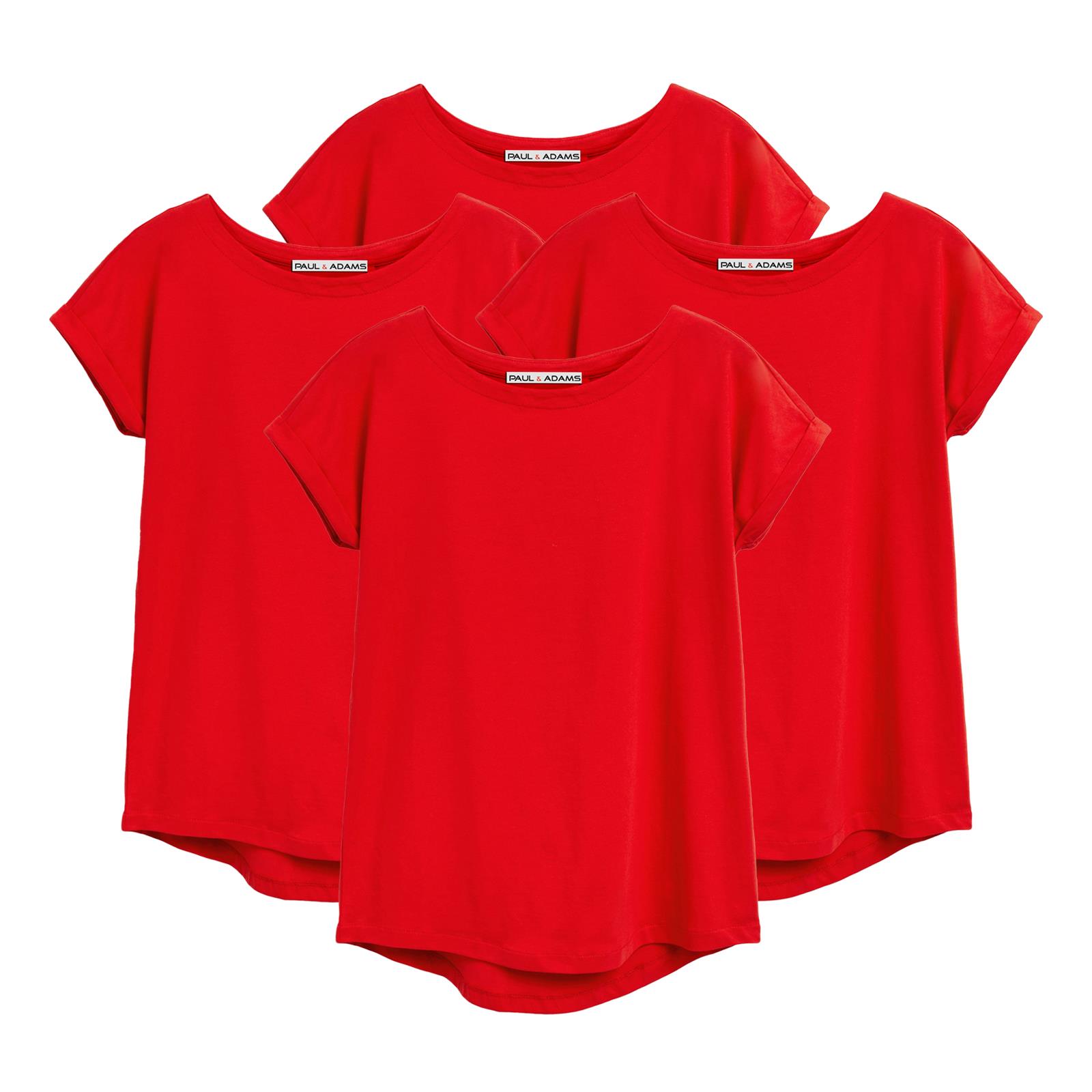 4 Pack Ladies T-Shirt Plain 100% Cotton Cap Sleeve Lot Crew Neck 08-18 T-Shirts - Picture 3 of 81