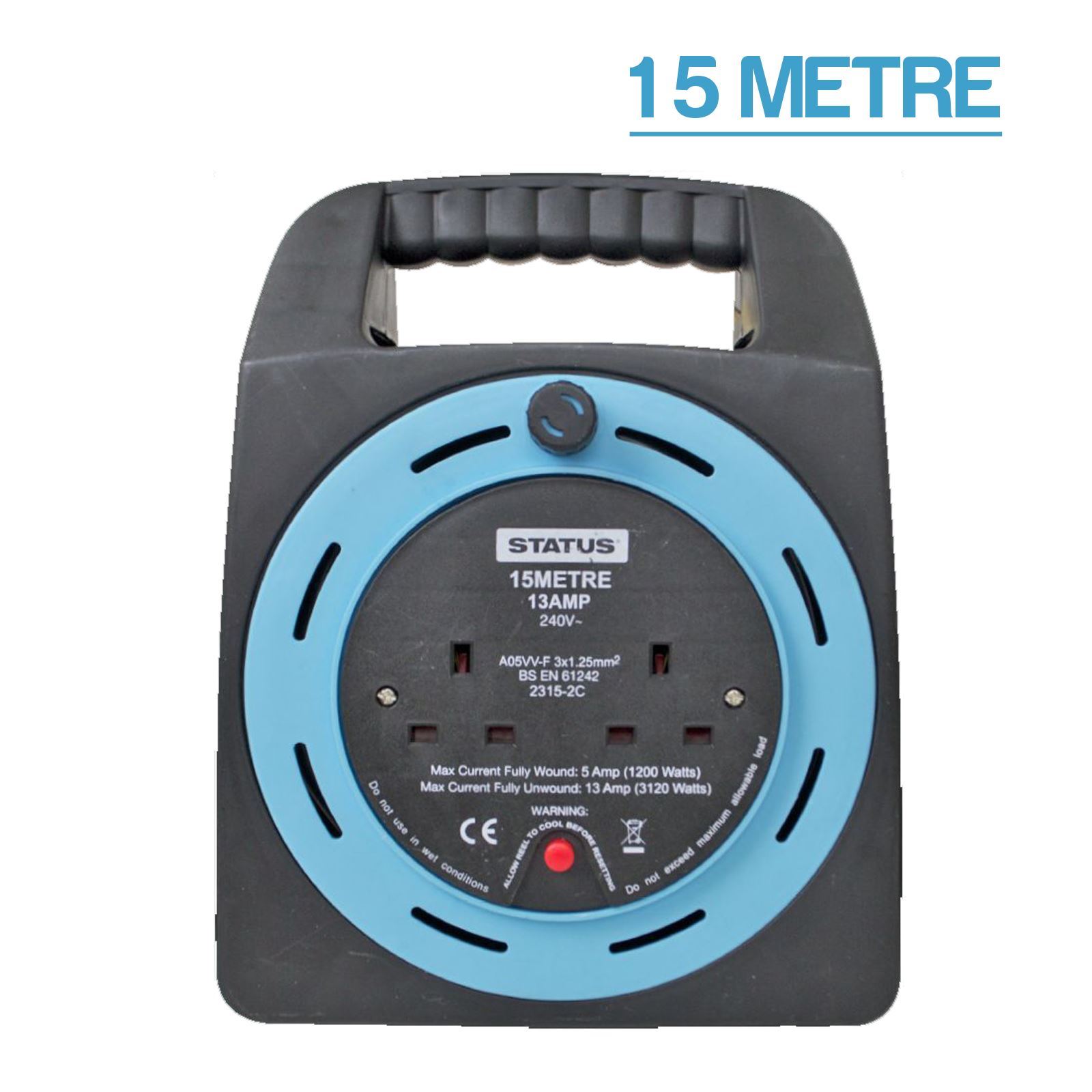 5M 10M 15M 20M 25M Extension Lead Reel 1 2 4 6 8 10Way Cable Socket 13A