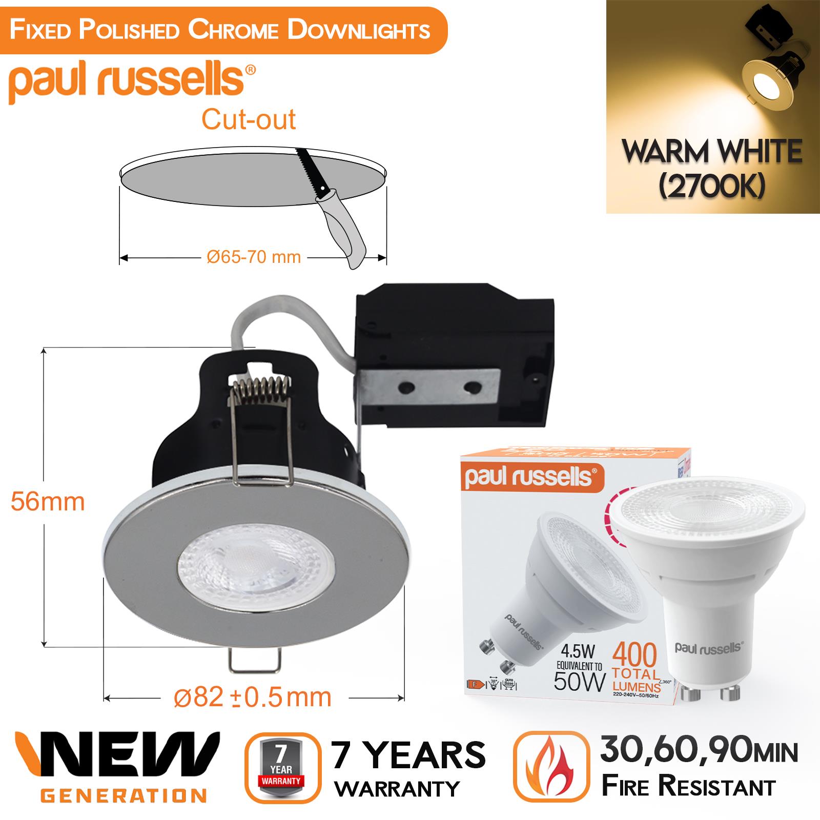 Downlight Feuer bewertet Einbau Fest Küche Spot IP20 GU10 LED Deckenleuchten - Bild 21 von 23